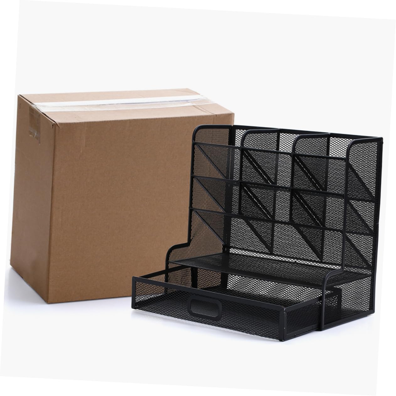 Operitacx Organizer per Articoli Artistici in Metallo Rete Portapenne da Scrivania per Penne Matite Forbici Contenitore Portaoggetti Organizer per Matite da Ufficio