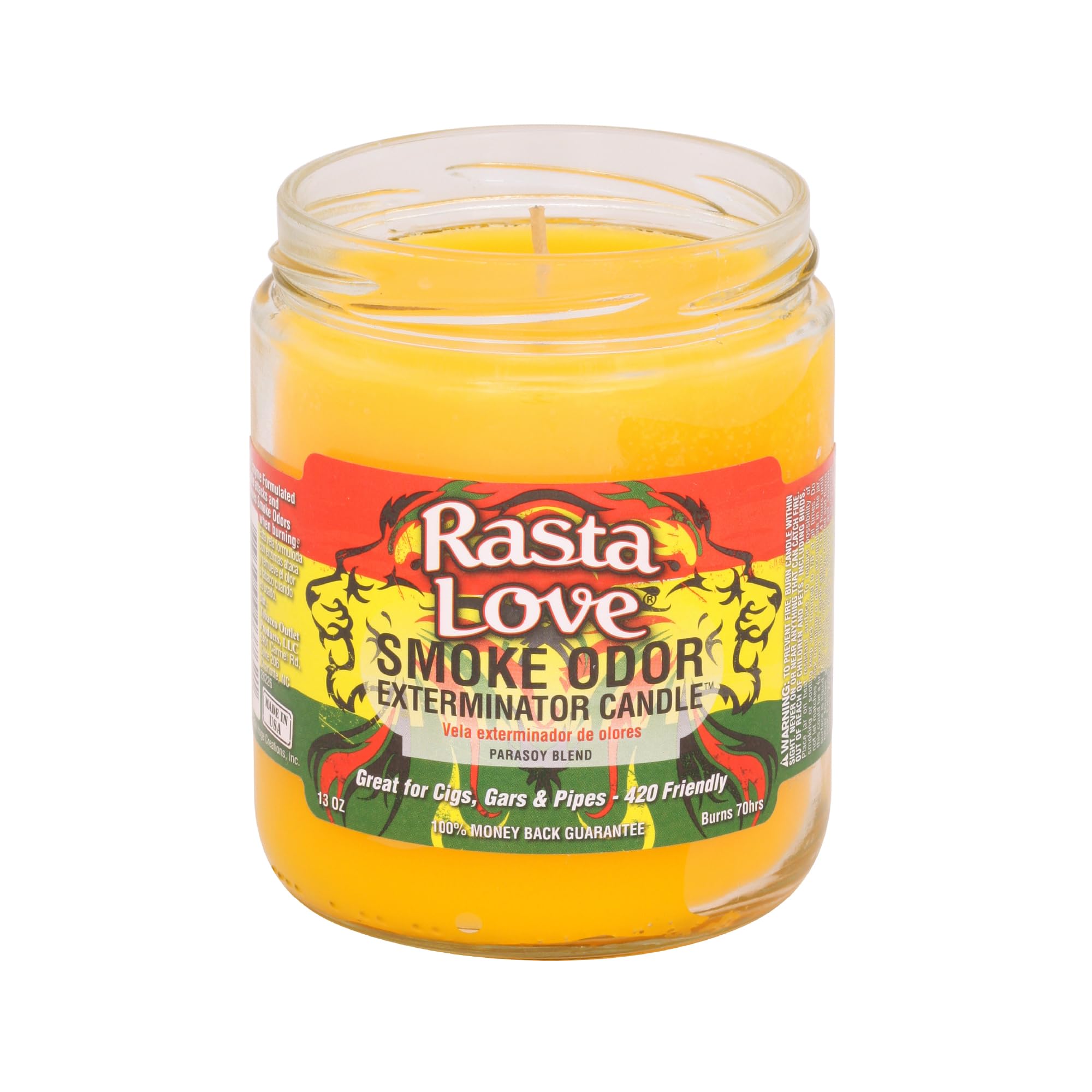 Smoke Odor Exterminator 13 oz Jar Candle, Rasta Love (1), 13 oz