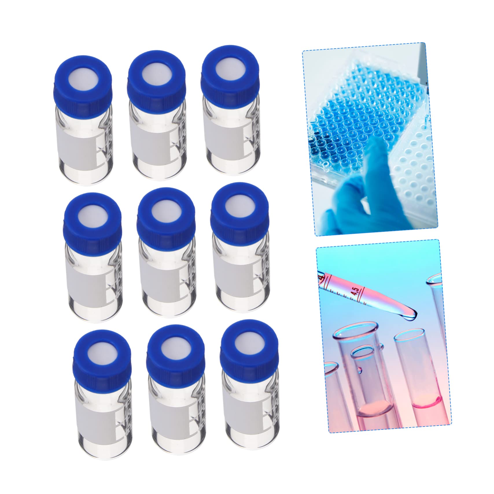 CIYODO Sample Containers Lids Mini Bottles Caps 100pcs Chromatography Vials Glass Storage Bottles