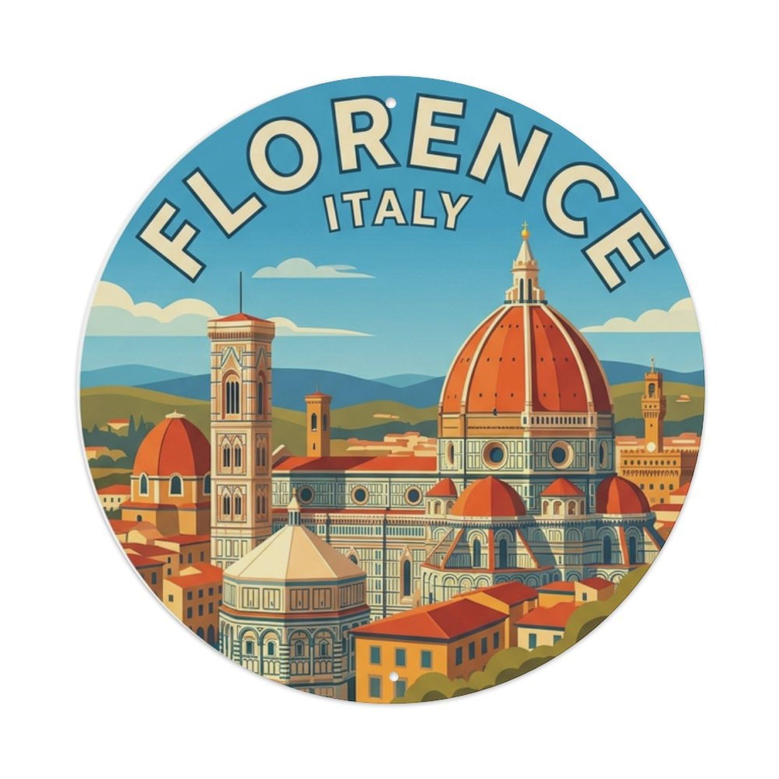 Galvaxio Style Italy Vintage Travel Florence Metal Tin Sign