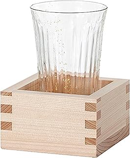 アデリア 津軽びいどろ 酒器 酒グラス クリア 150ml 枡酒杯 朧月夜 星(枡付き) 1個箱入 日本製 F-71352