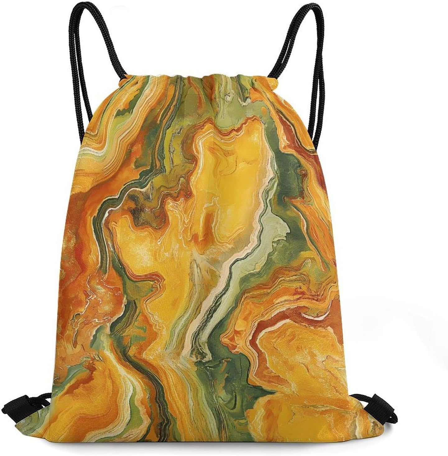 Vintage Marble Pattern Adult Bundle Pocket Drawstring Bag Backpack | portable,gym,sport,convenient