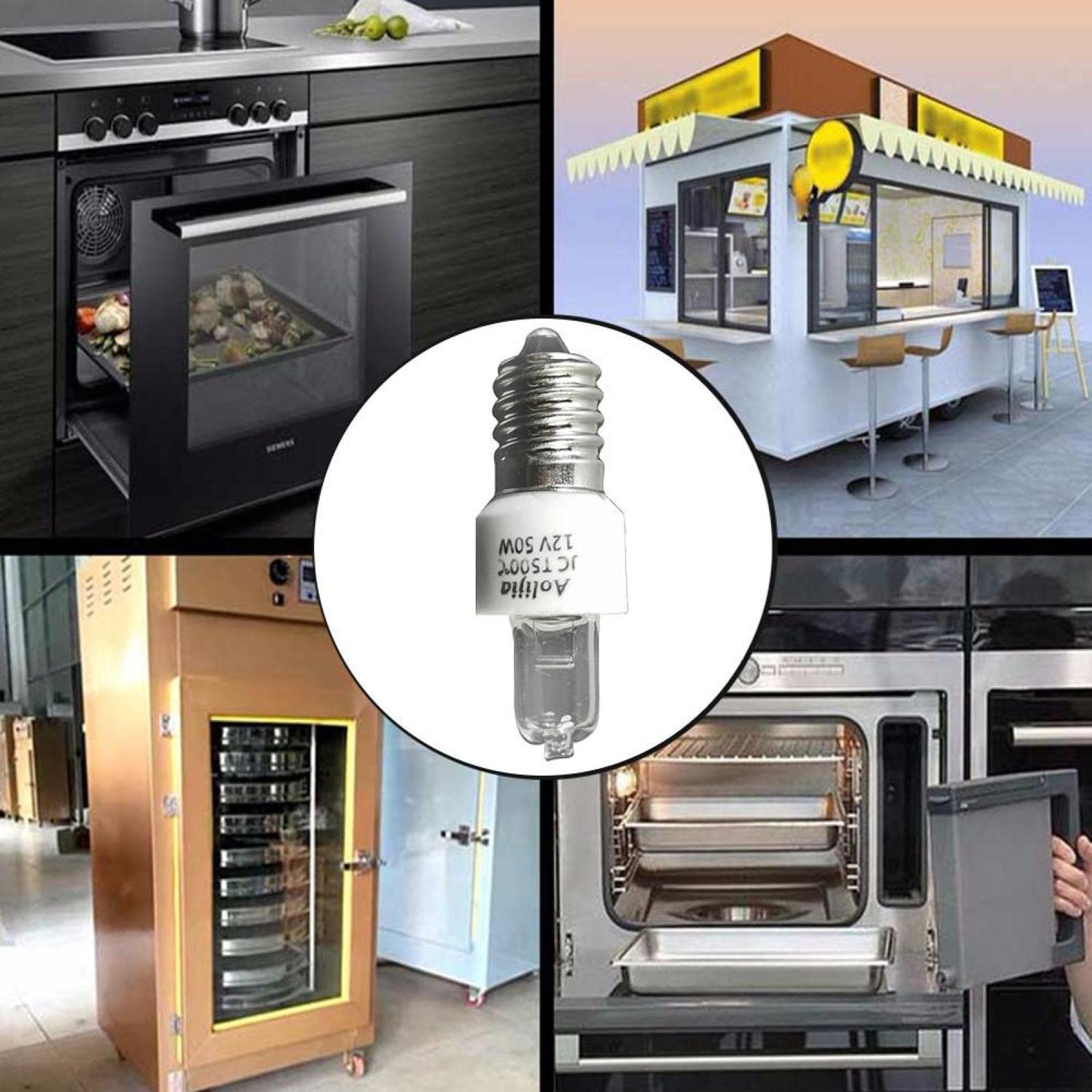 50W 12V E14 Żarówka Piekarnika Odporna Na Wysokie Temperatury 500 ℃ Lampa Halogenowa Suszarka Żarówka Mikrofalowa,4 Szt