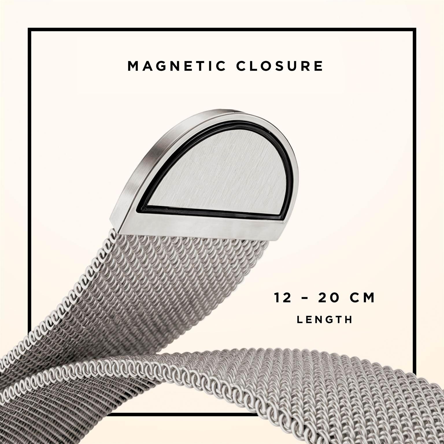 ONEFLOW Milano bransoletka z siateczki, kompatybilna z Apple Watch Milanaise, metalowa bransoletka, elegancka bransoletka mediolańska ze stali nierdzewnej, magnetyczna bransoletka iWatch metalowa