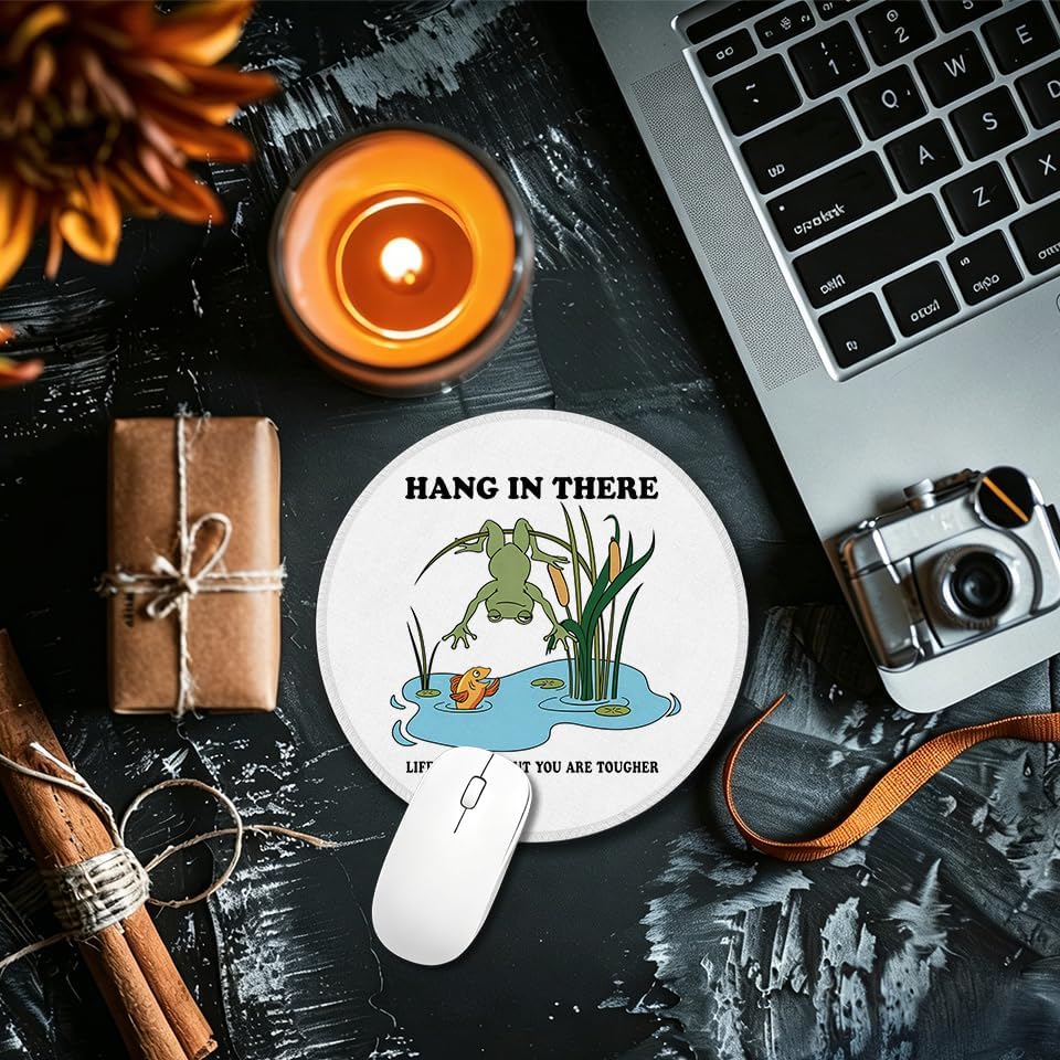 Mental Health Motivational Frog Round Mouse Pad for Desk 7.9x7.9 in image 3