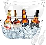 2-Pack Ice Buckets for Parties - Extra Large 5.5L Clear Beverage Tubs with Scoops, Perfect for Champagne, Beer, Sparkling Wine, and Cocktails - Mimosa Bar Essentials