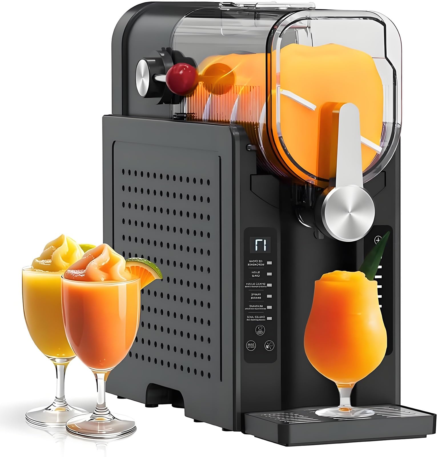 Máquina de granizados, no necesita hielo, función de limpieza automática, 6 opciones preestablecidas para margaritas congeladas, frappés, batidos, ideal para fiestas de verano