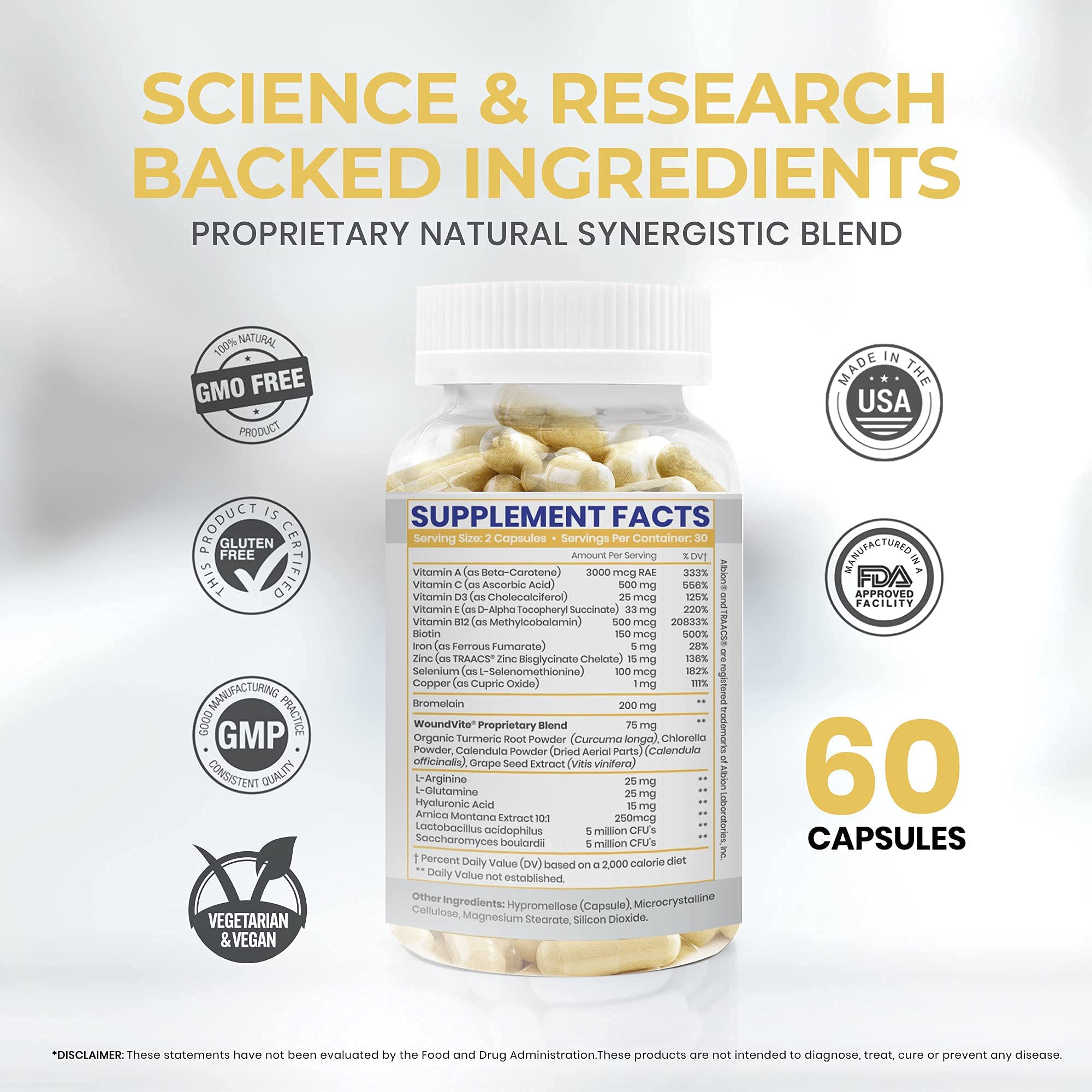 Buy Zen Nutrients WoundVite Pre & Post Surgery Support, Scar & Wound