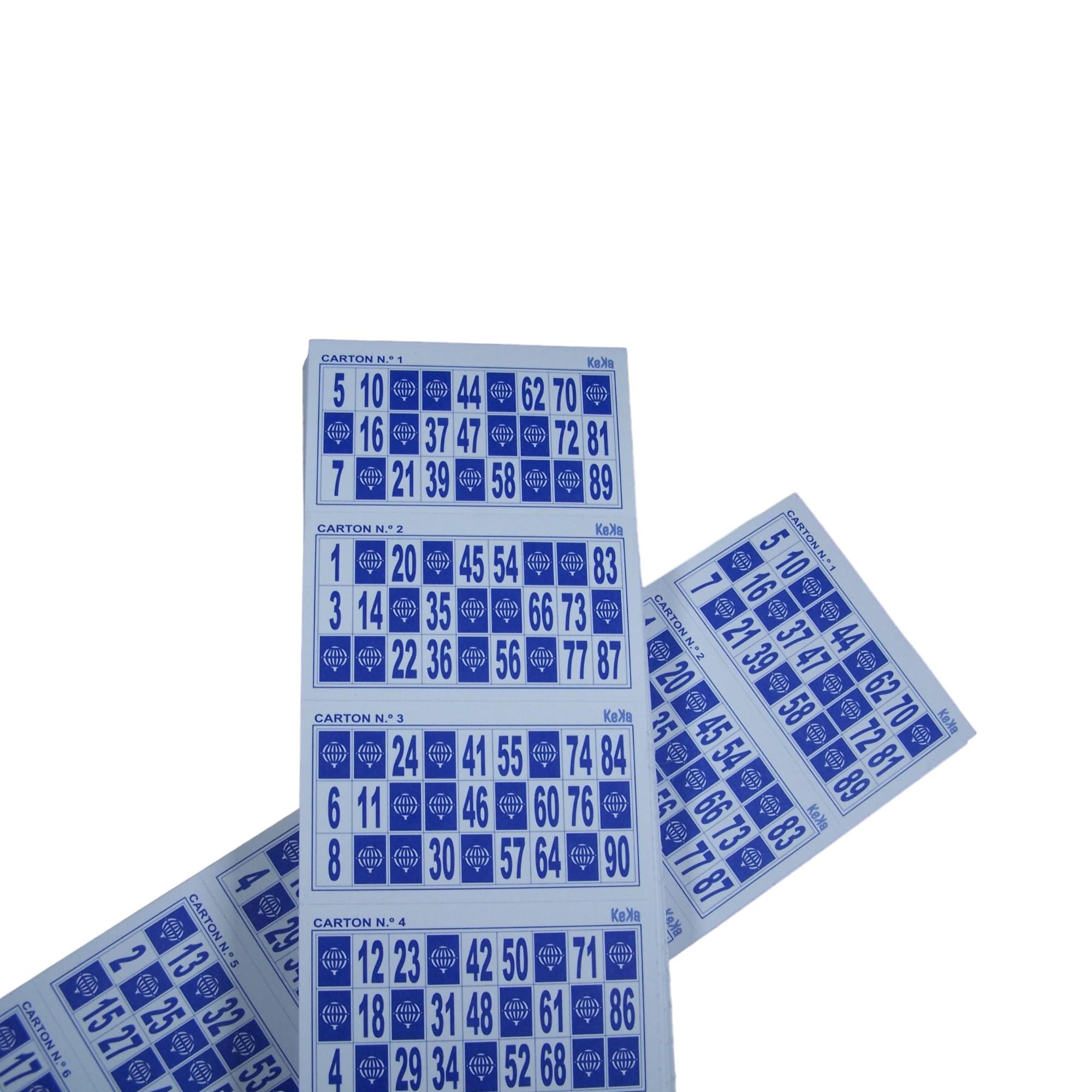 KEKA Bingo-Karten – 900 Stück, 3 Farben (Blau, Rot, Grün), Traditionelles 90er Bingo