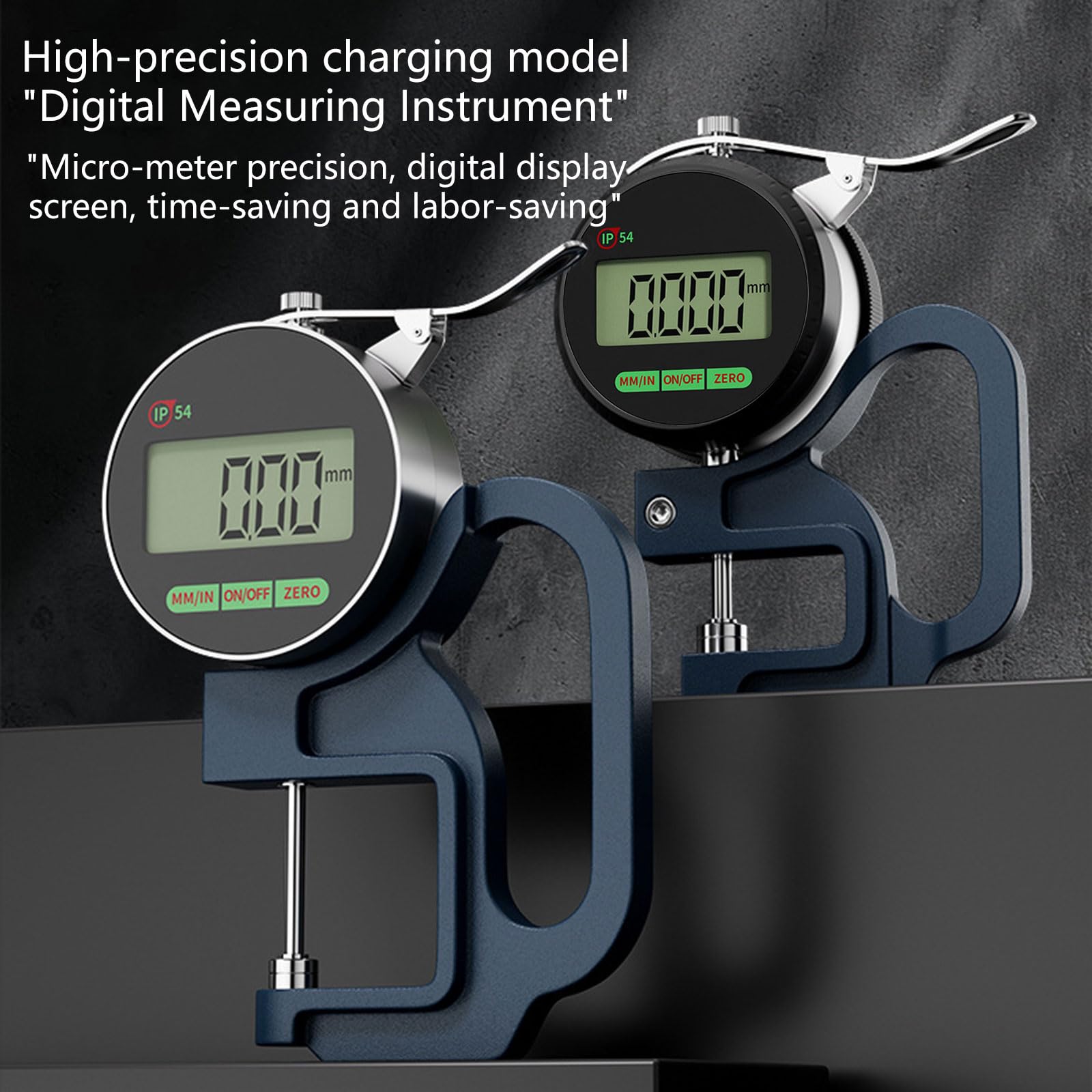 Medidor digital profesional de espesor, dispositivo de medición de metal con pantalla LED grande y medidor de grosor digital de carga rápida