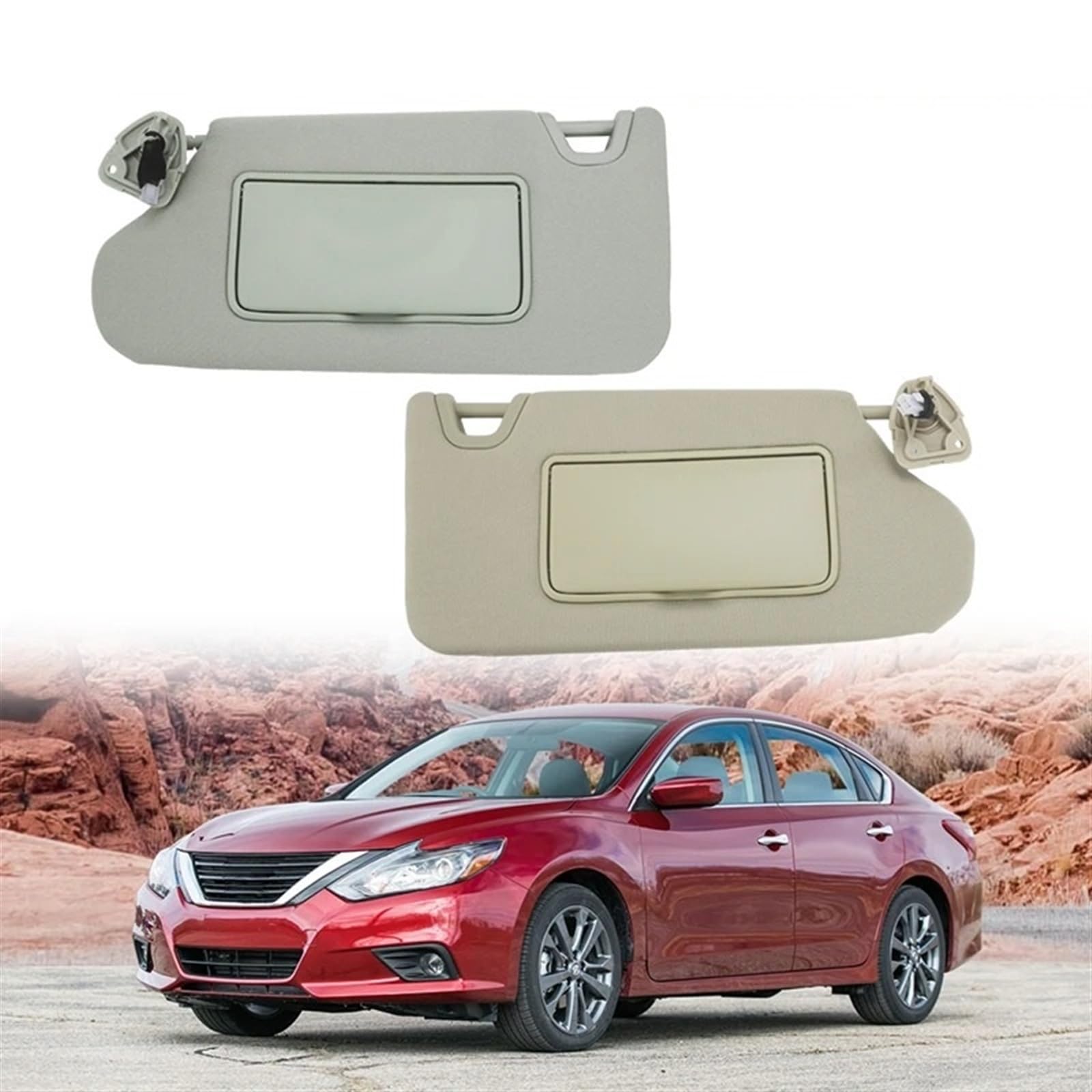 Ricambio Parasole Lato Guida (Sinistro) Per Nissan Altima 2013-2018 Con Interruttore Luce – Colore Grigio, OEM 96401-3TA2A - 3