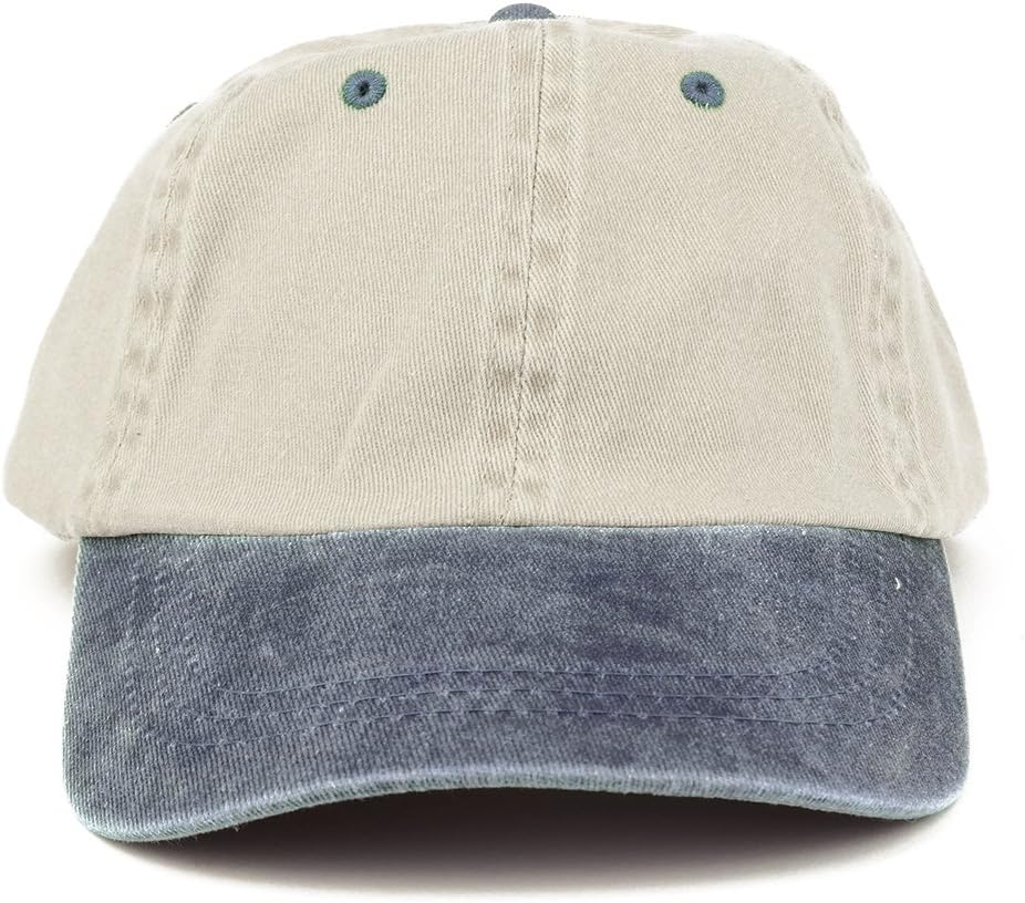 Armycrew Low Profile Blank Two-Tone Washed Pigment Dyed Cotton Dad Cap - Image 2