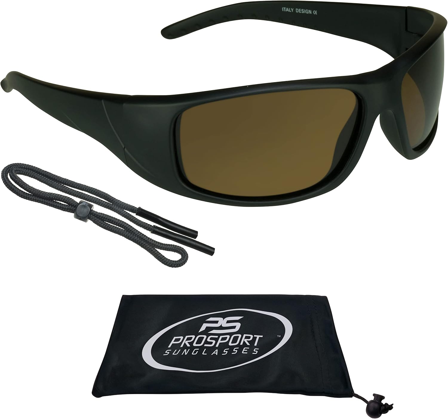 proSPORT Polarized Floating Sunglass Brown Lens Men. Fishing, Boating. Waterski, Jetski and Water Activities. Sunglass Retainer Included