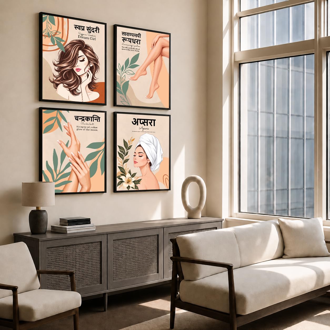 Chaka Chaundh Sanskrit Art - Wall Decor & Poster Set -3 Chaka Chaundh Sanskrit Art - Wall Decor & Poster Set -3