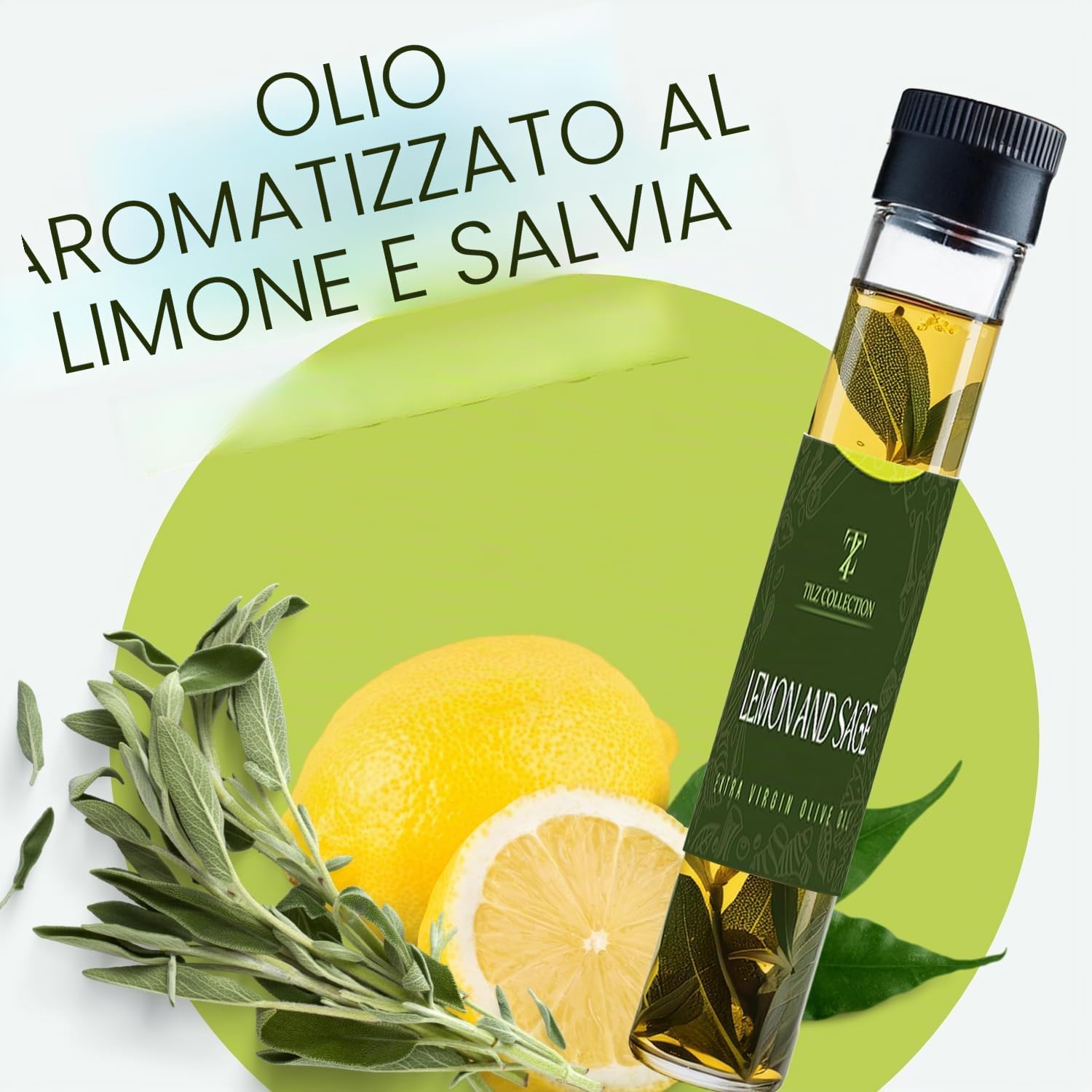 Tilz - Set regalo con olio d'oliva infuso - 6 x 40 ml aromatizzato, olio da cucina/olio per immersione pane, olio di basilico, olio di aglio, olio di peperoncino, olio di limone, rosmarino, origano,