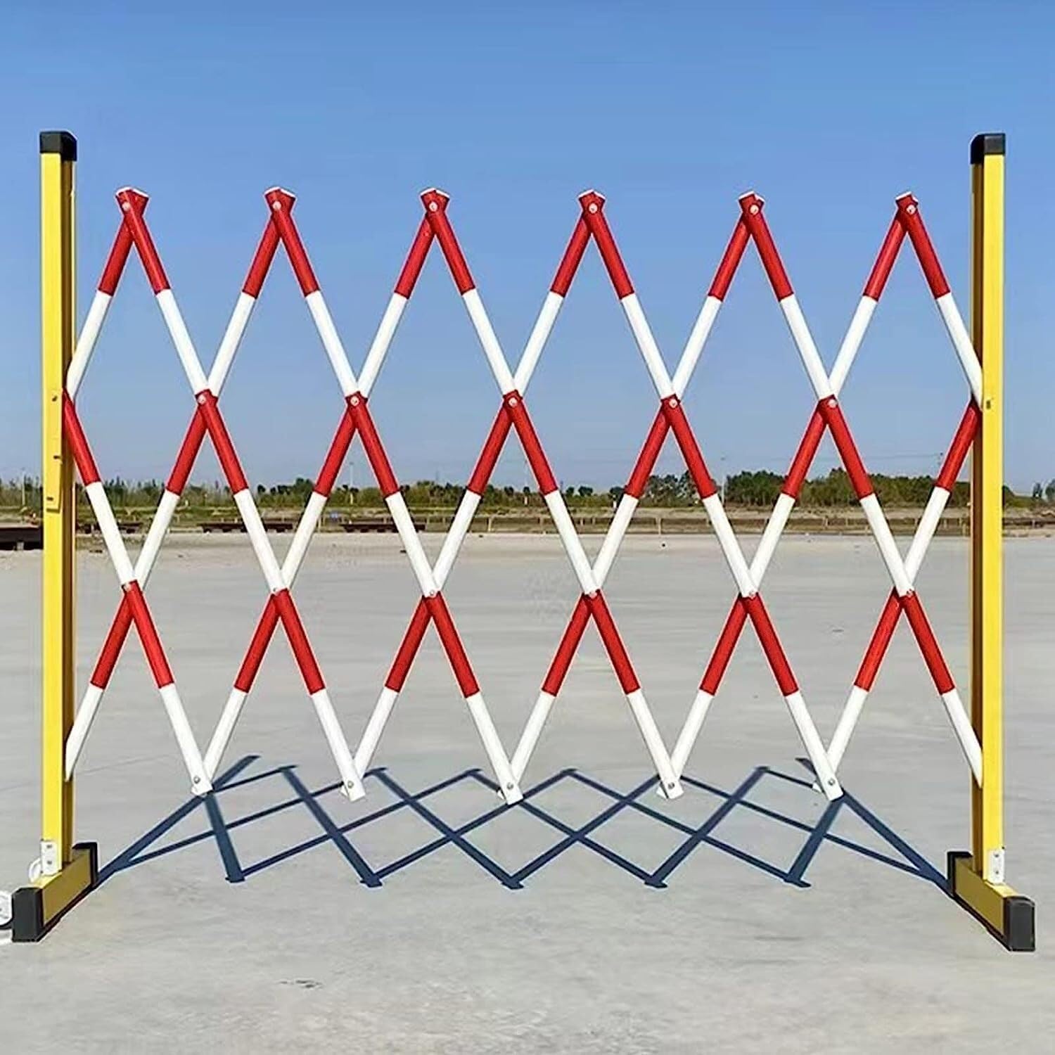 Aioneer Expandable Barricade Retractable Traffic Fencing That Effectively Warns Of Surrounding Pedestrian Barriers And Cordoned Off Areas For Playground Park Hotel Crowd Control-Yellow-1.2 * 7m