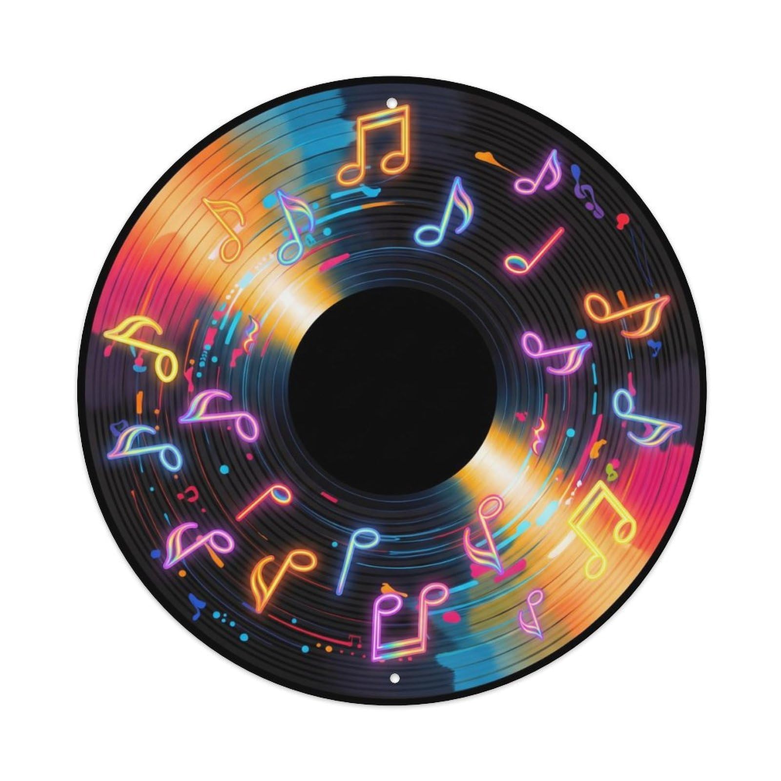 Colorful Music Vinyl Records Elegant Color Strokes Metal Tin Sign