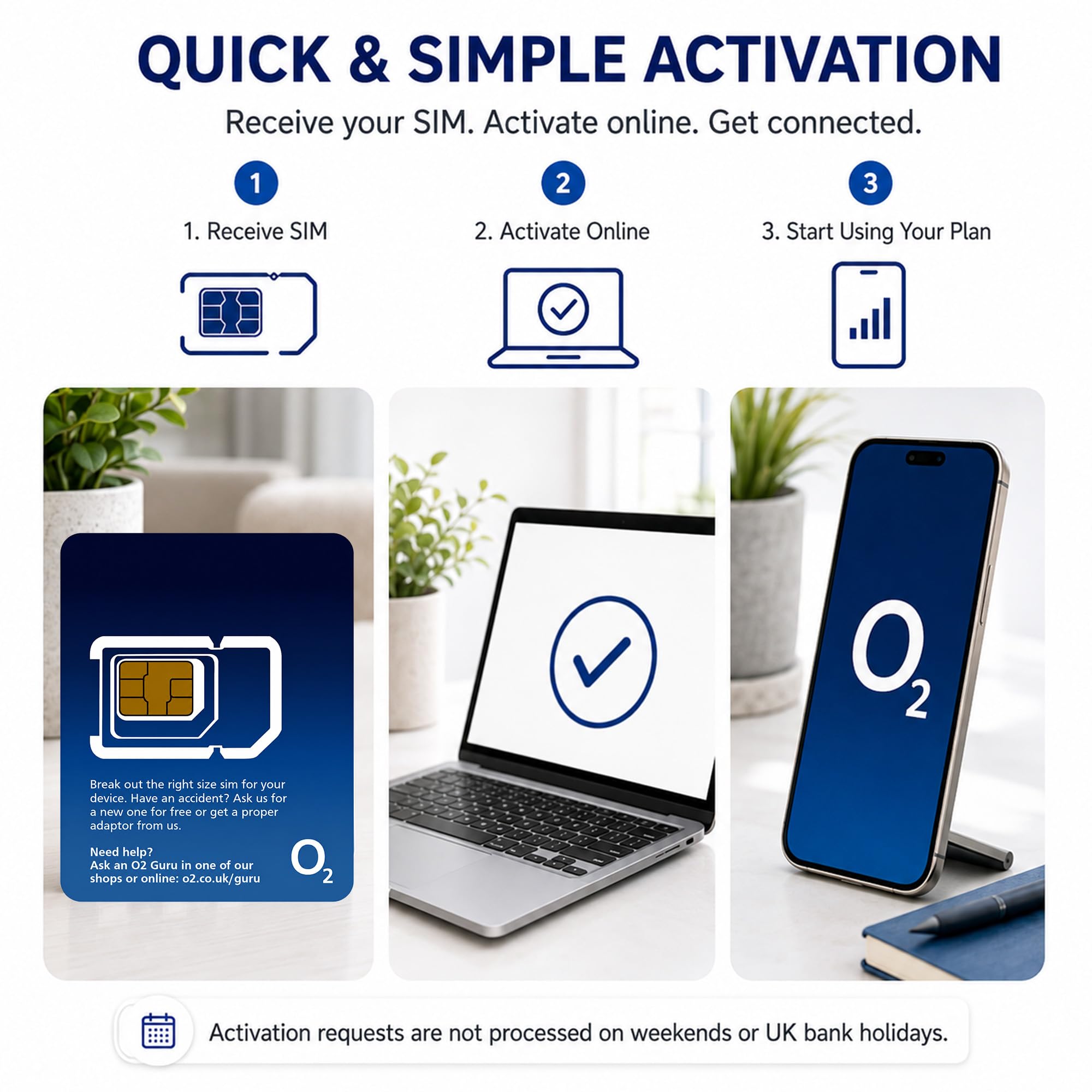 OneCall O2 Carte SIM prépayée 30 jours illimités 4G/5G 25 Go EU Roaming