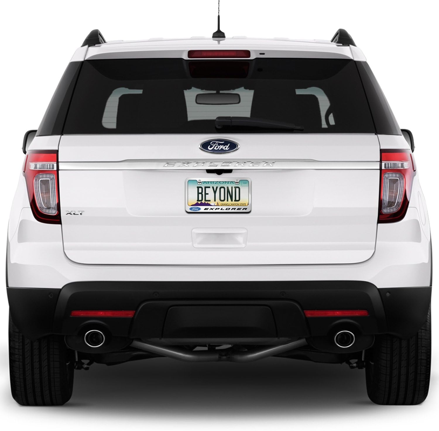iPick Image for Ford Explorer in 3D on Mirror Chrome Metal License Plate Frame - Official Licensed