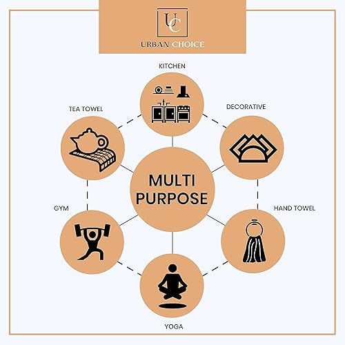 Miniatura 6 de Juego de 2 toallas de mano turcas con lazo para colgar (18 x 38 pulgadas), prelavadas, toallas de mano decorativas multiusos bohemias para baño,