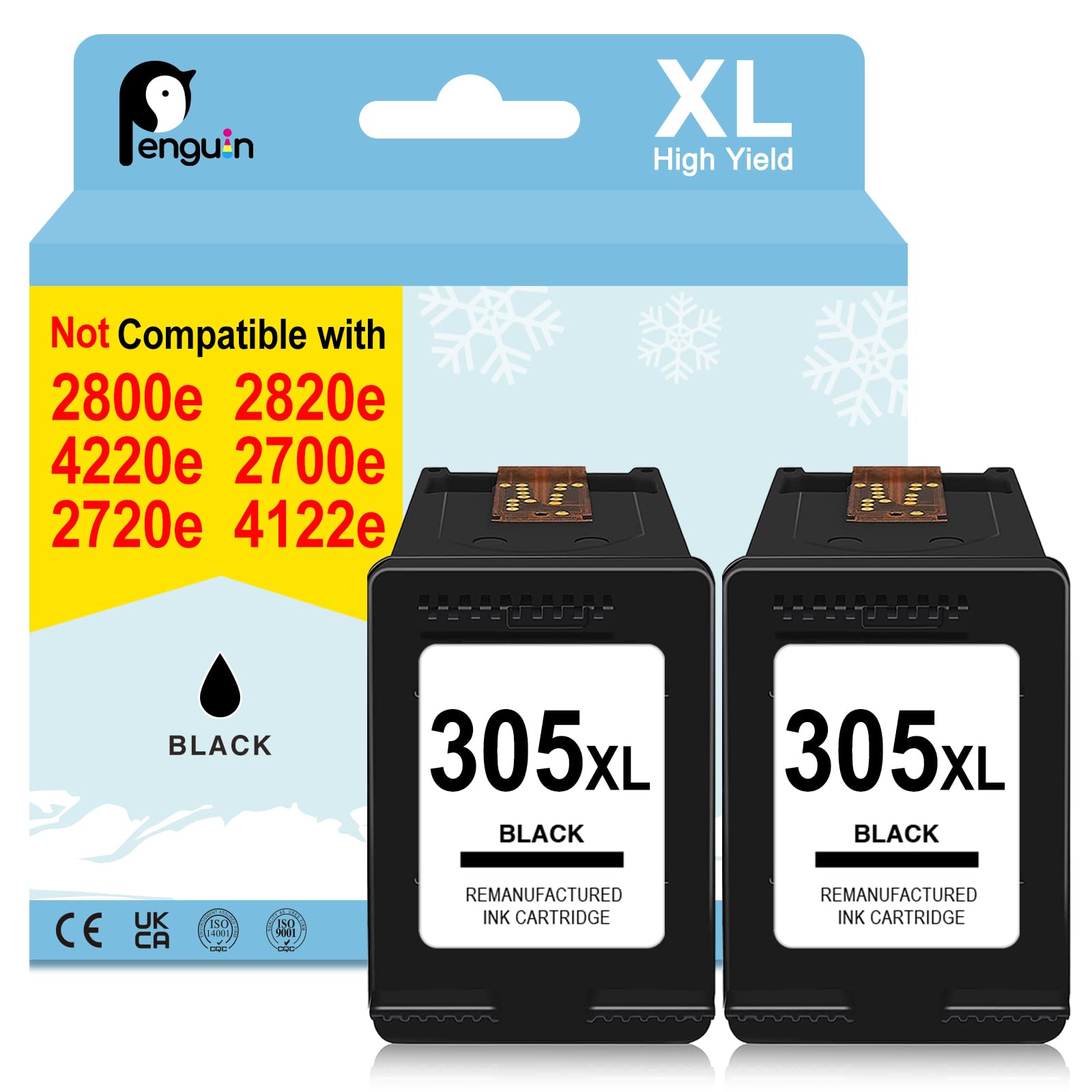 Cartouches D'encre Compatibles HP 305/305XL - Pour Envy Pro, DeskJet... - Pack 1 à 3