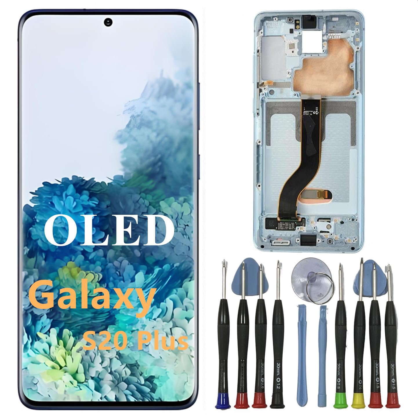 OLED Galaxy S20 Plus Screen Replacement for Samsung S20 Plus 5G Display Touch Screen Digitizer Assembly SM-G985F SM-G986U SM-G986U1 LCD Support