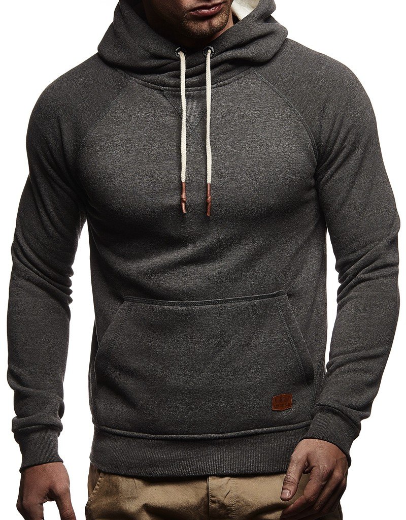 Leif Nelson Herren Pullover Hoodie Kapuzenpullover Longsleeve Basic Sweatshirt Sweater LN8153