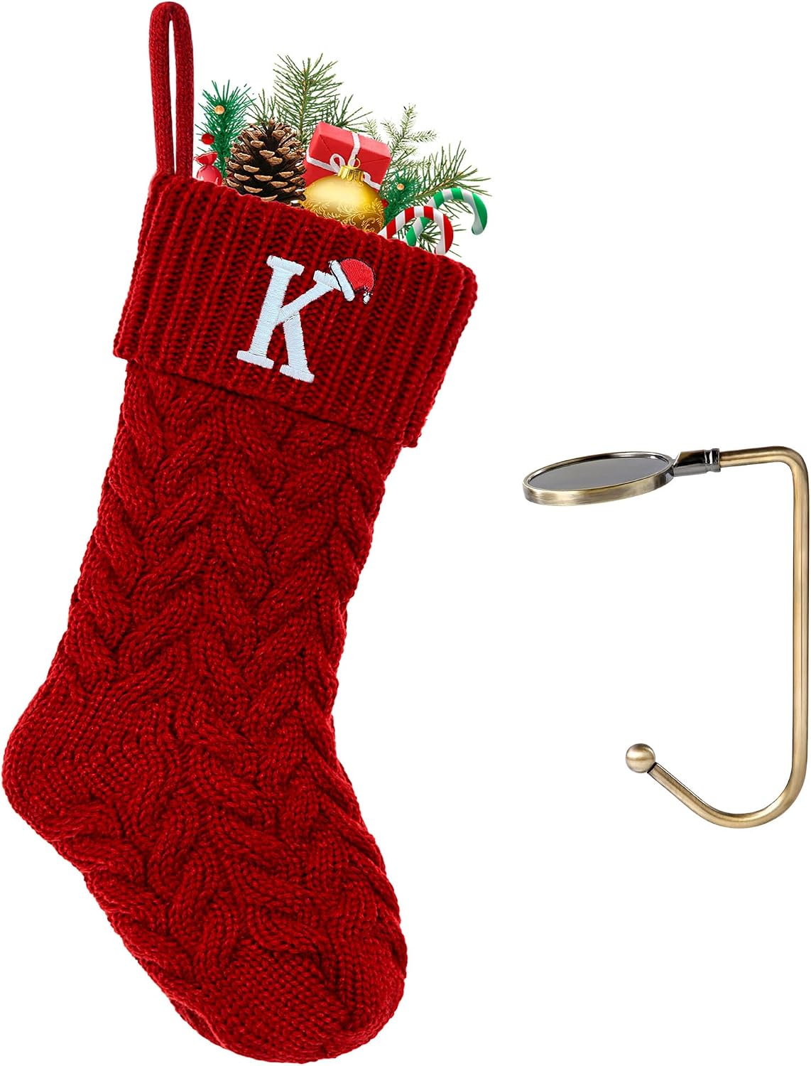 Initial Christmas Stockings,Monogram Letter Stocking Knit Family Stockings