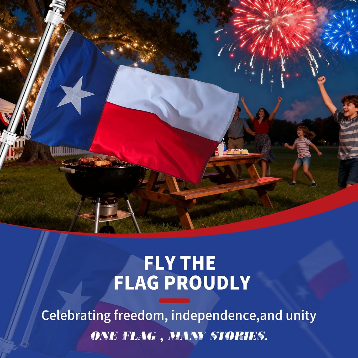 Texas State Flag 10x15,Heavy Duty Texas Flag,Upgraded High-strength Polyester Fabric,Tear Resistant,Fully Embroidery Technique,Sewn Stripes and Brass Grommets,All Weather Durable State Flags. - Image 7