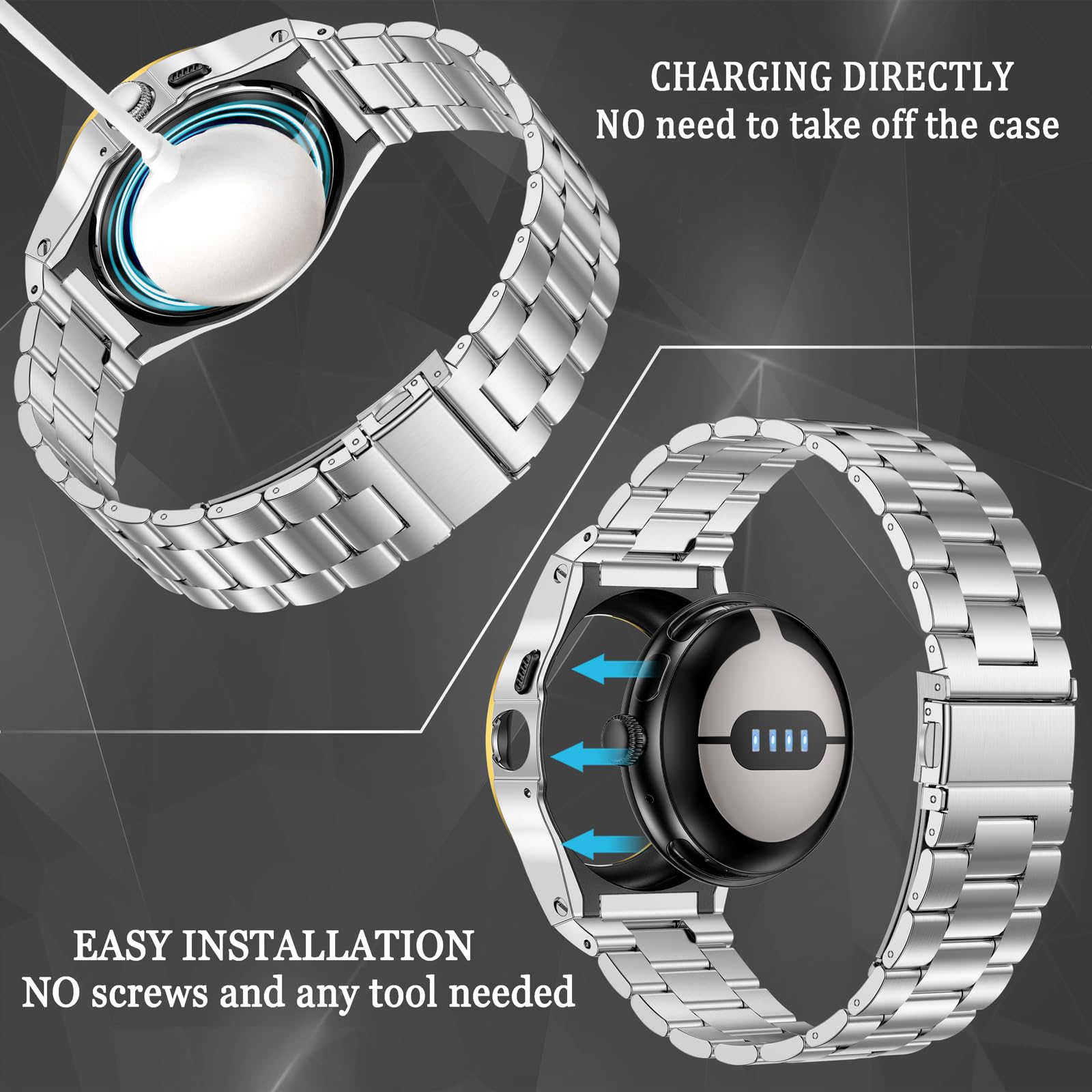 Google Pixel Watch Band シルバー 41mm Amazon.com: MioHHR Compatible for Google Pixel Watch 3 41mm