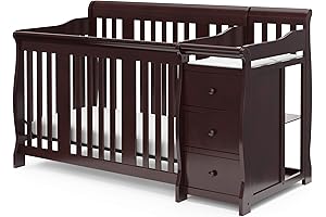 Storkcraft Portofino 5-in-1 Convertible Crib with Included Changing Table and Pad