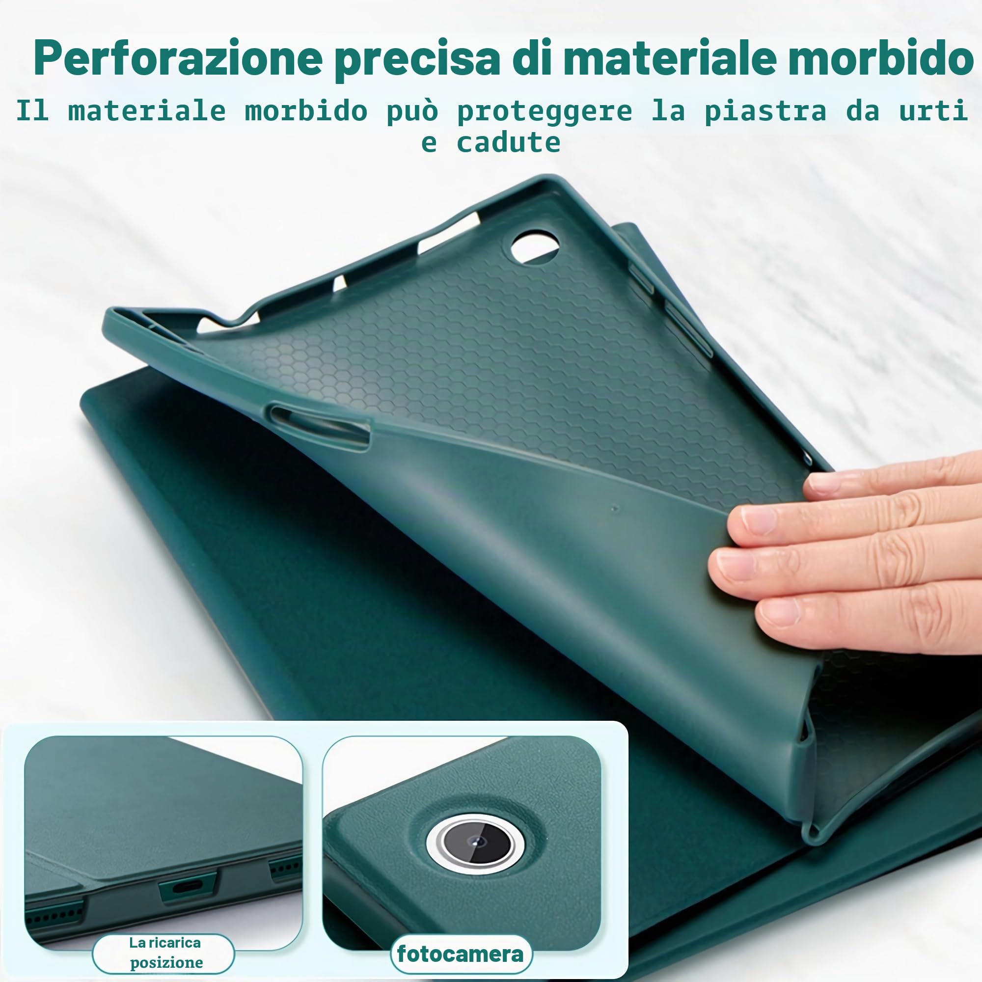 Custodia con tastiera per Samsung Galaxy Tab A11 Plus/A11+ 11 pollici 2025, Galaxy Tab A9 Plus/A9+ 11 pollici, tastiera Bluetooth con mouse wireless, cover protettiva con supporto