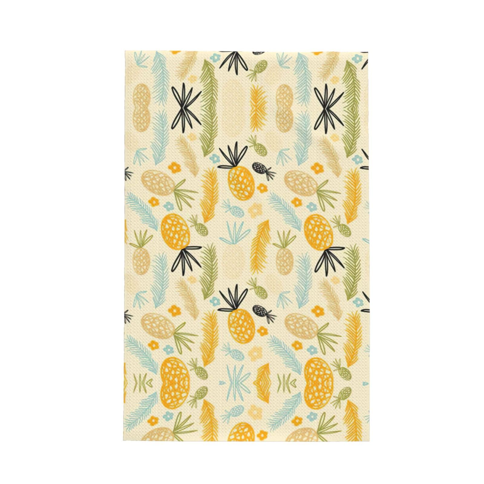 XXahnbm Pineapple Pattern Print Waffle Kitchen Towel,Absorbent Hand Towel