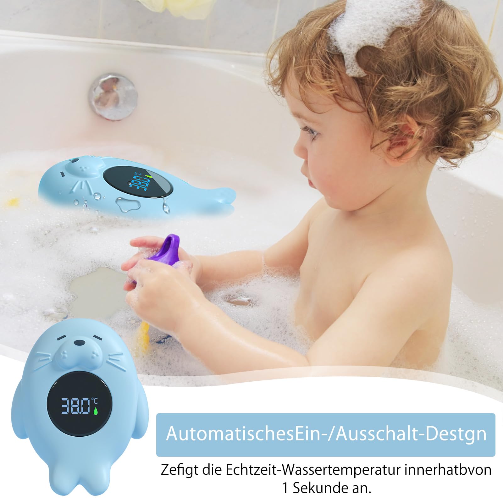 VOSSOT Termómetro digital de agua para bebés y niños - Azul