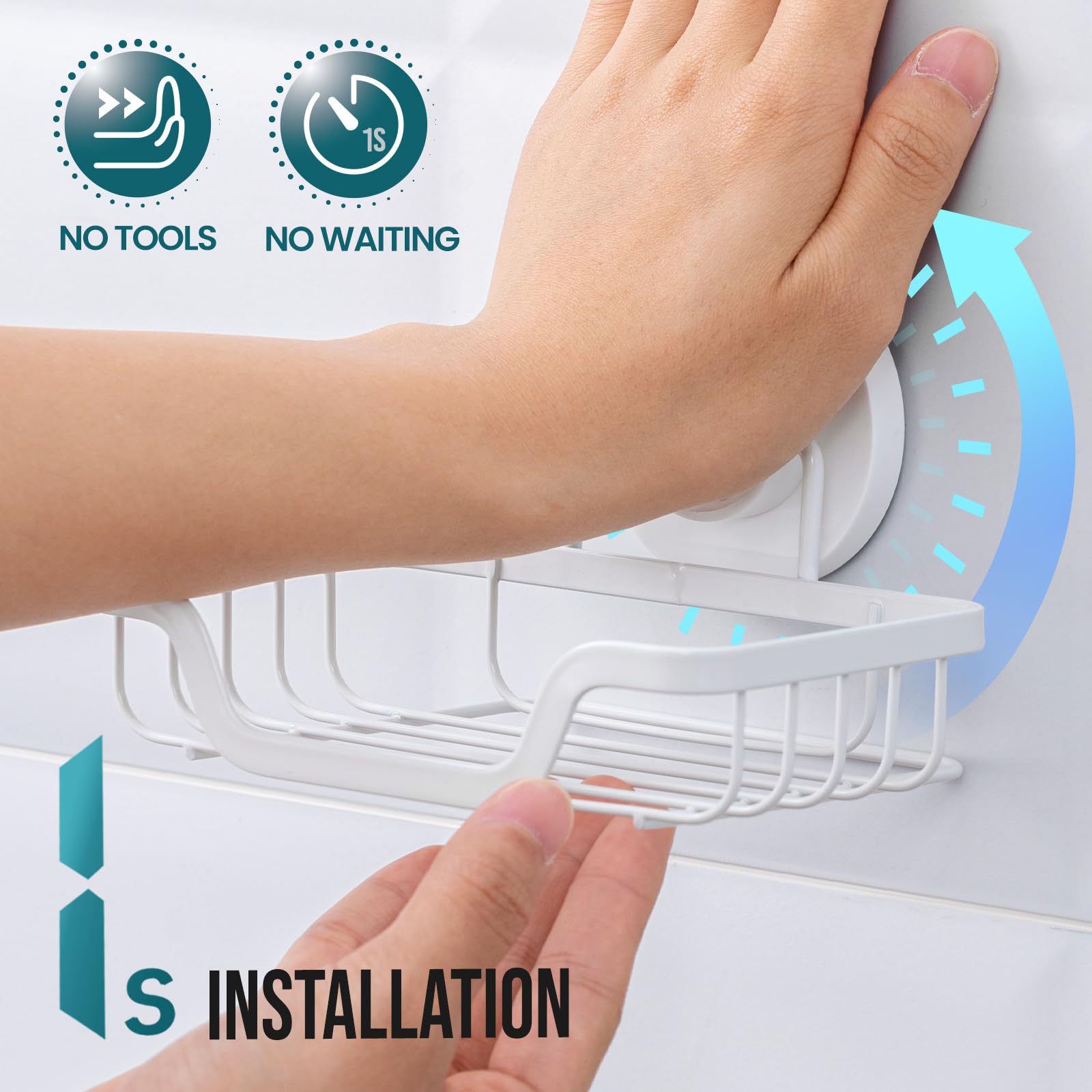 TAILI Suction Soap Dish for Shower Max Hold 5 KG Soap Holder Shower for Bathroom Wall Mount Sponge Tray, Removable - Image 3