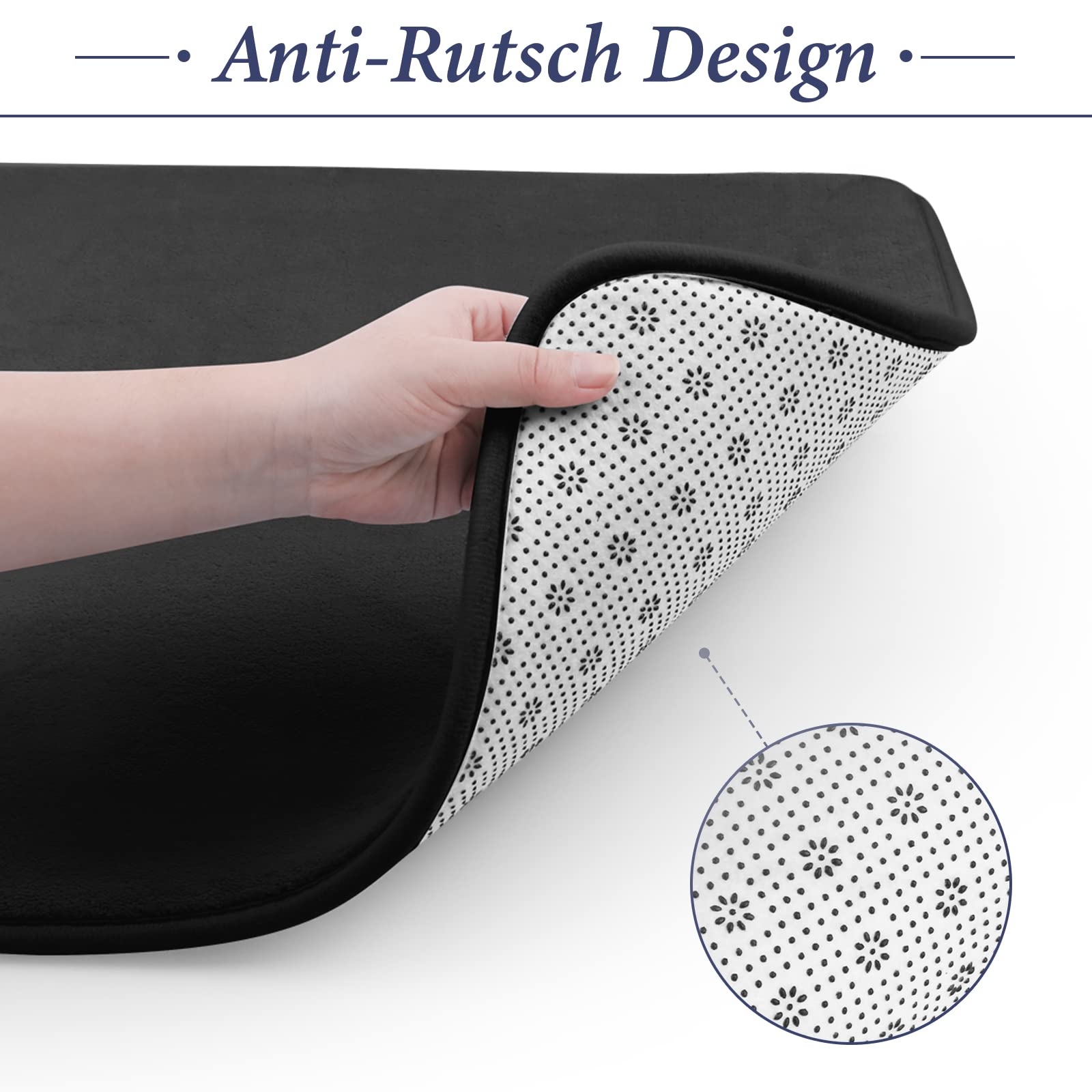 MEKO Set 2 Tappetini Da Bagno In Memory Foam – Antiscivolo E Assorbenti, Forma A U, Lavabili In Lavatrice, Super Morbidi Per Bagno E Doccia (Marrone) - 2