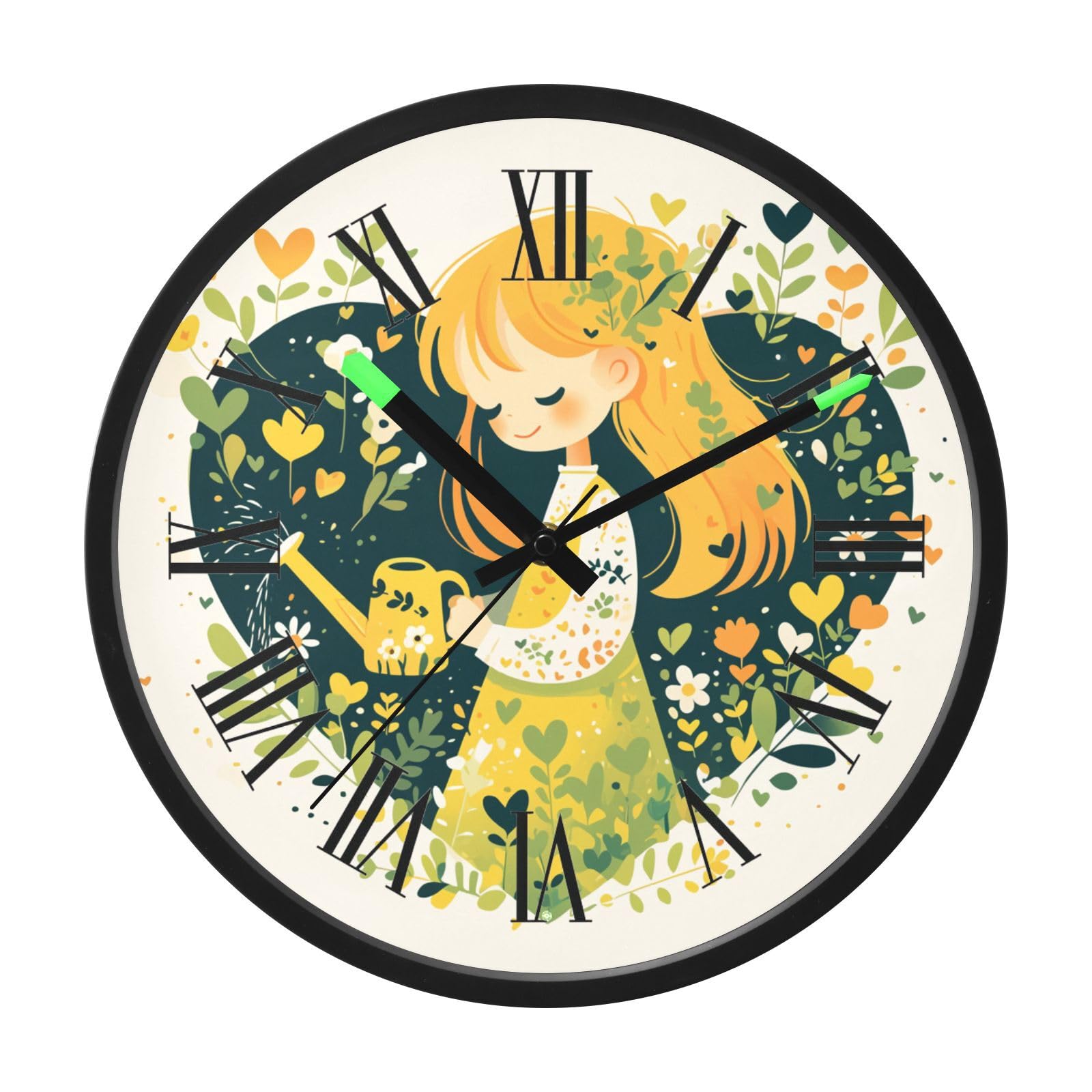 Horloge murale lumineuse silencieuse sans tic-tac pour bien dormir