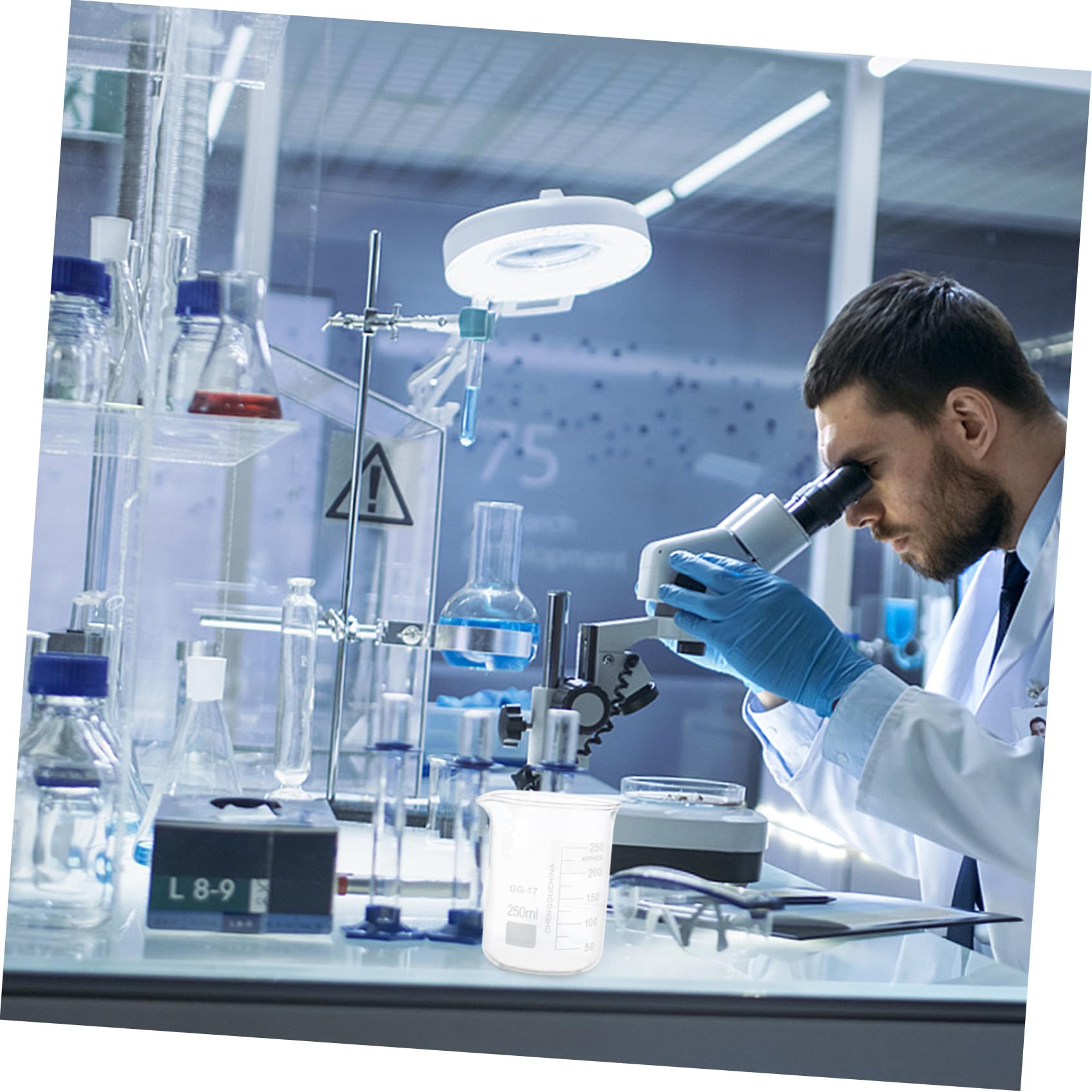 Vasos Medidores Resistentes al Calor de Vidrio de Borosilicato Ligeros Juego de 5 y Fáciles de Limpiar para Experimentos Científicos y Clases de Química
