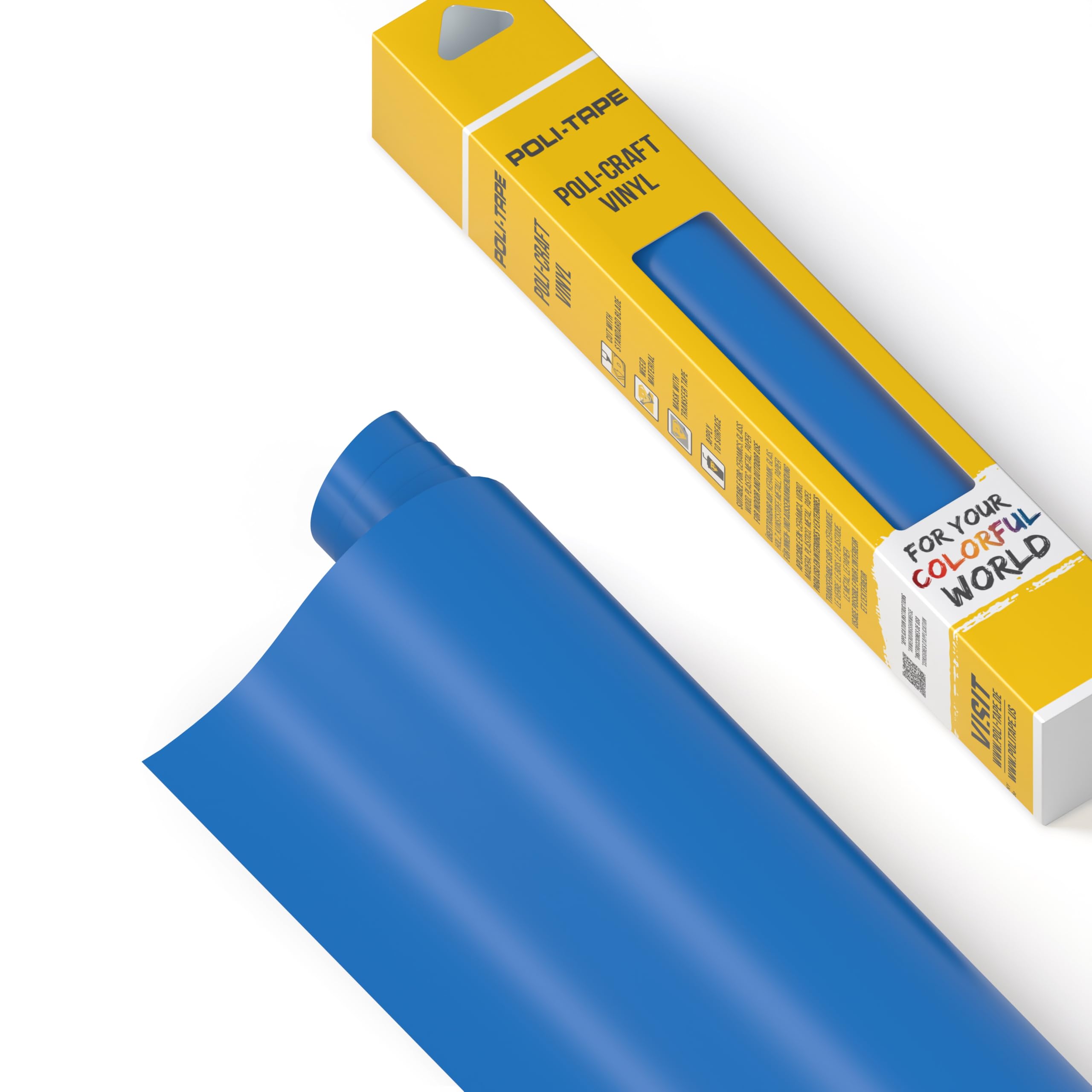 POLI-CRAFT Vinyl Klebefolie (PERMANENT) - selbstklebende Plotterfolie für DIY-Projekte, Blau matt, 30,5 cm x 183 cm