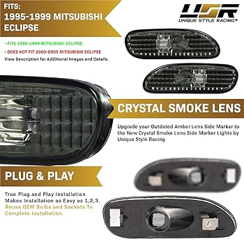Amazon.com: USR 95-99 Eclipse Smoke Lens Bumper Side Marker