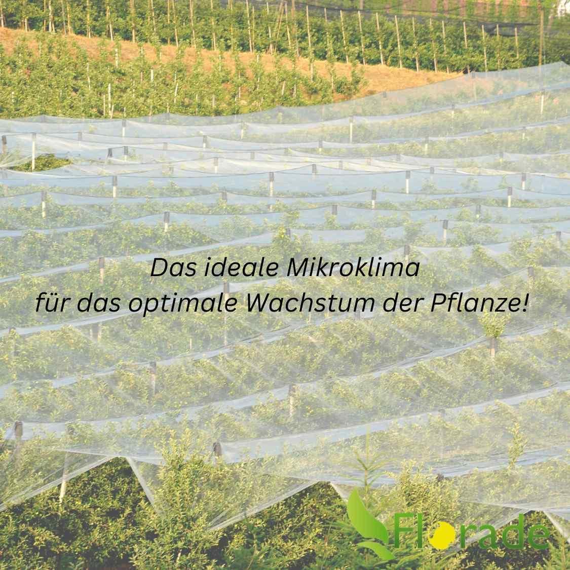 Florade® Toile De Recouvrement | Stabilisée Aux UV, Respirante, Résistante Aux Intempéries | Ratios Climatiques Parfaits | 19 G/m² | Largeur : 3,2 M / Densité : 30 G/m² / Longueur : 50 M