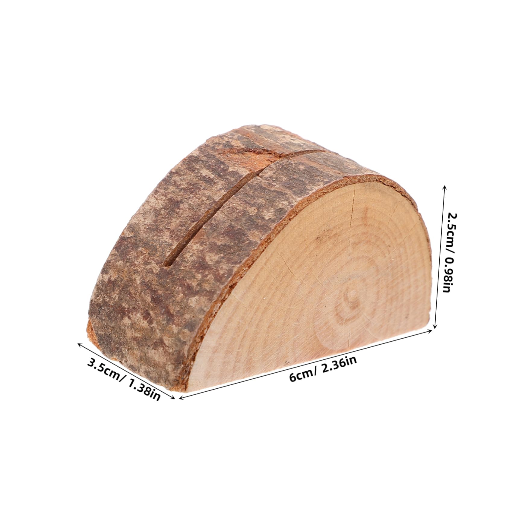 Veemoon 10pcs Photo Holders Wood Bark Ornaments Table Sign Holders for Wedding Banquet Party