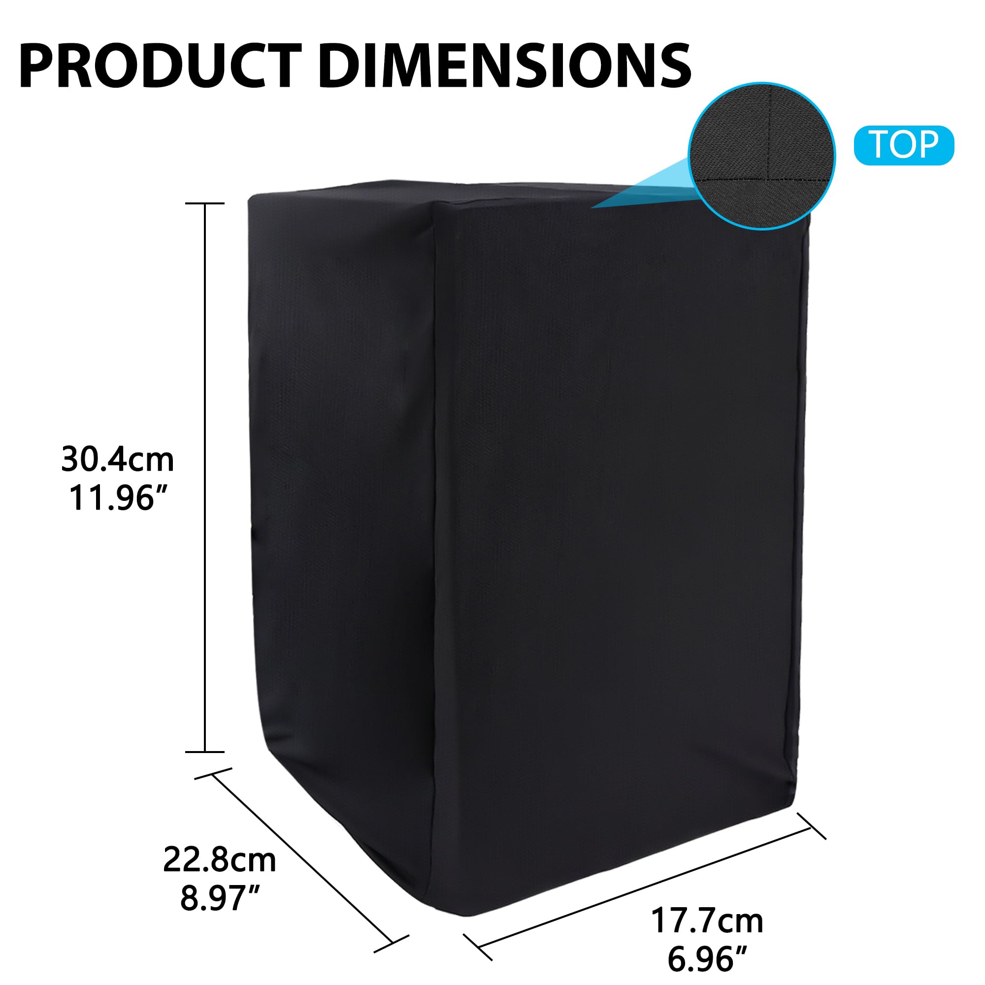 Musiin Lot de 2 housses de protection anti-poussière pour moniteur de studio compatible avec Yamaha HS5 Admin Audio T5V KRK Rokit 5 G4 Noir 12,7 cm