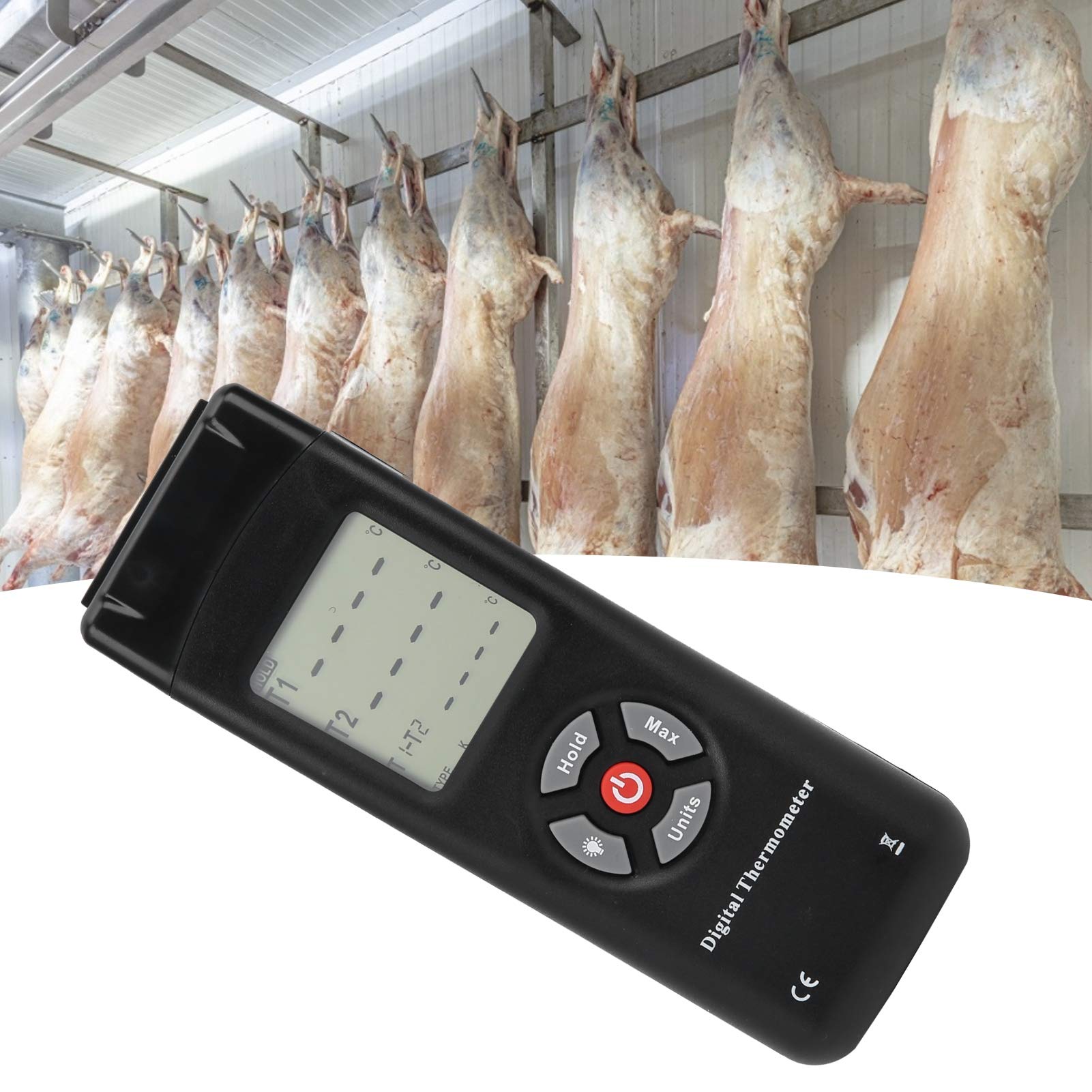 Termometro Digitale a Termocoppia LCD con Registrazione Dati per Uso Domestico e di Laboratorio - Materiale ABS