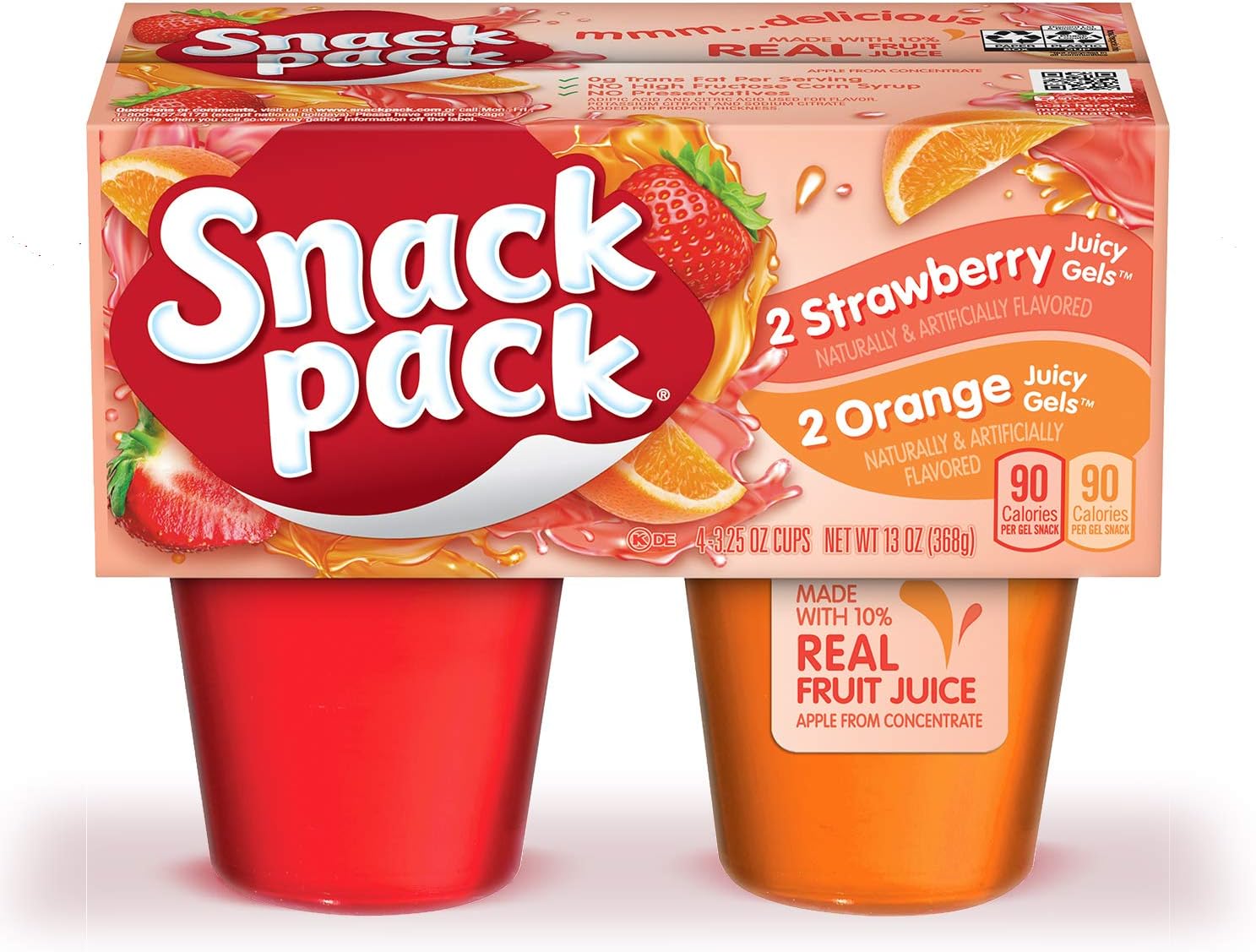 Snack Pack 4 x Strawberry & Orange Juicy Gels