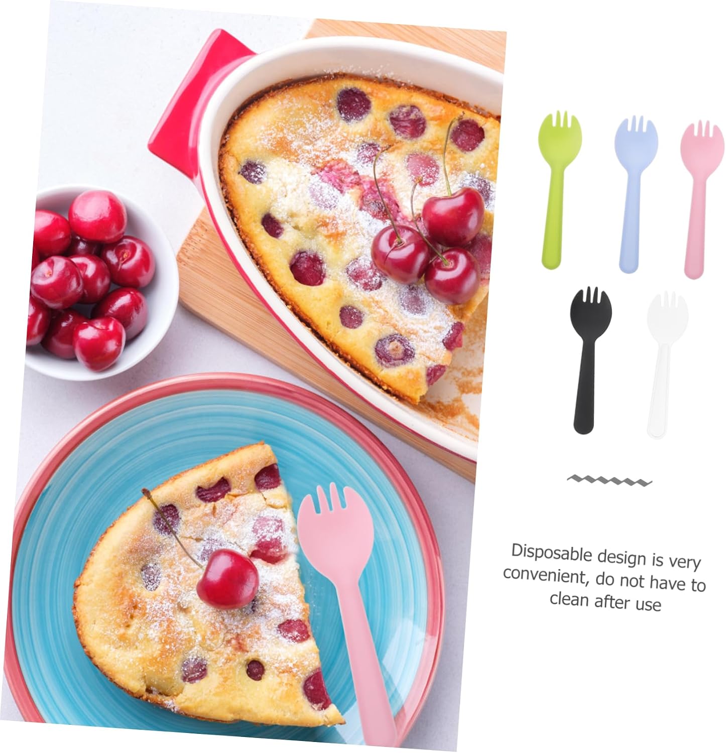 FOMIYES Quality Cake Knife Fork Tray Set 50 Pieces Party Dinnerware Birthday Party Tableware Random Color