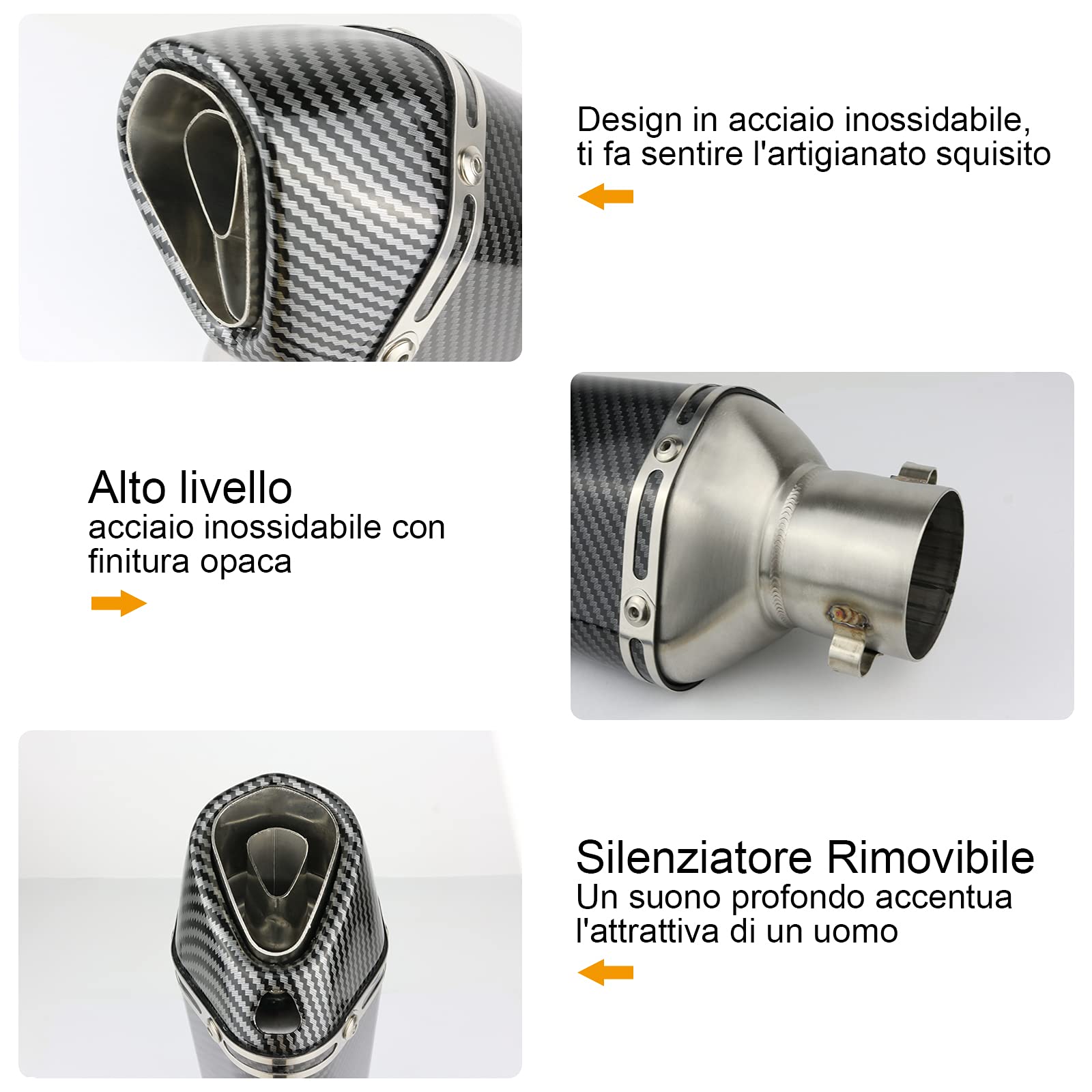 Universal-Auspuffanlage 38-51mm Motorrad Endschalldämpfer mit abnehmbarem DB Killer für Yamaha Suzuki