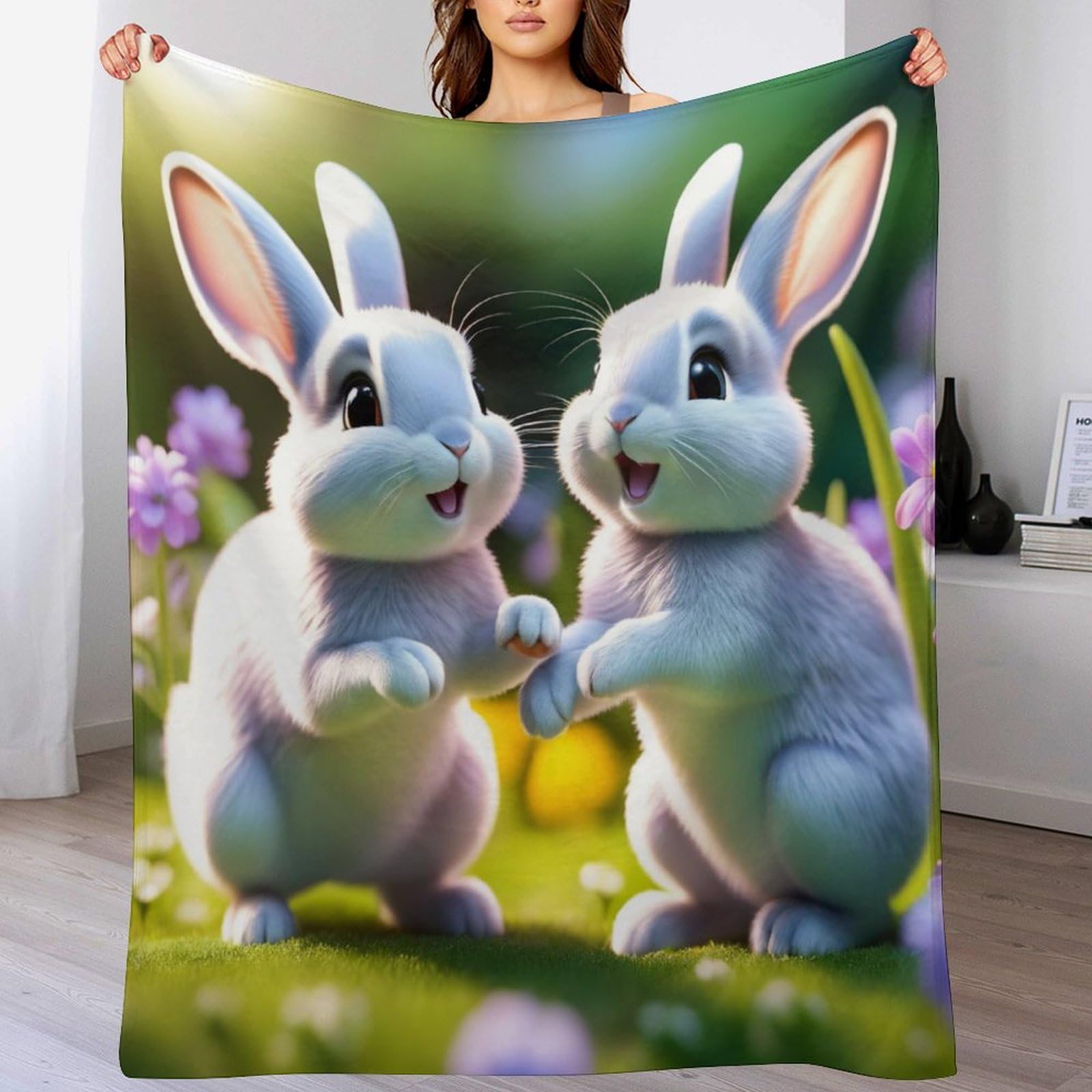Couverture de canapé lapin mignon cadeau douceur cocon
