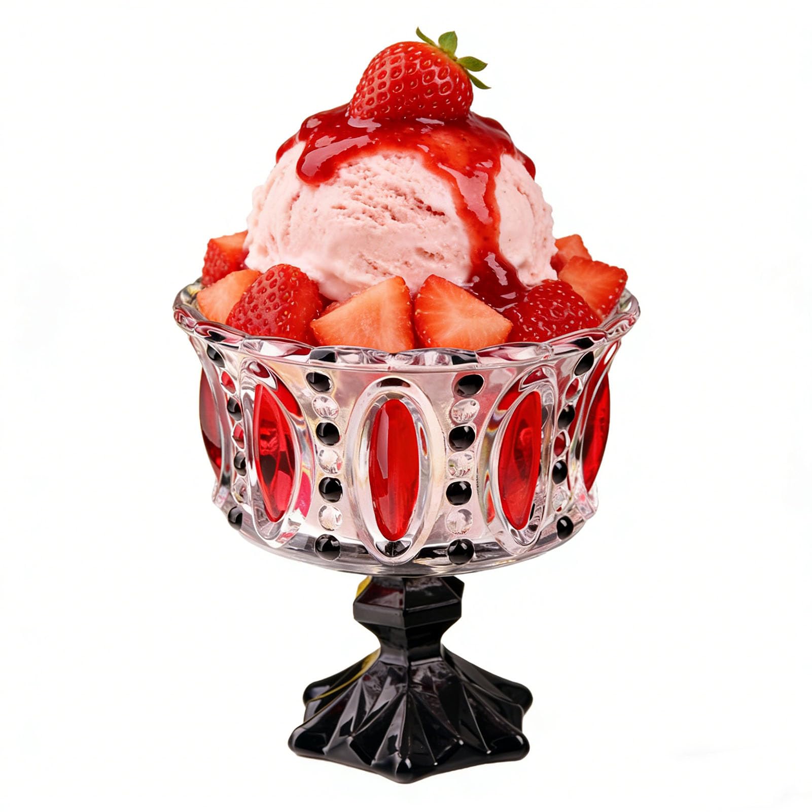 Agatige Ciotole per gelato in vetro, coppe da dessert in vetro goffrato con piede Ciotola per yogurt per gelato, frutta, gelato, snack, condimenti
