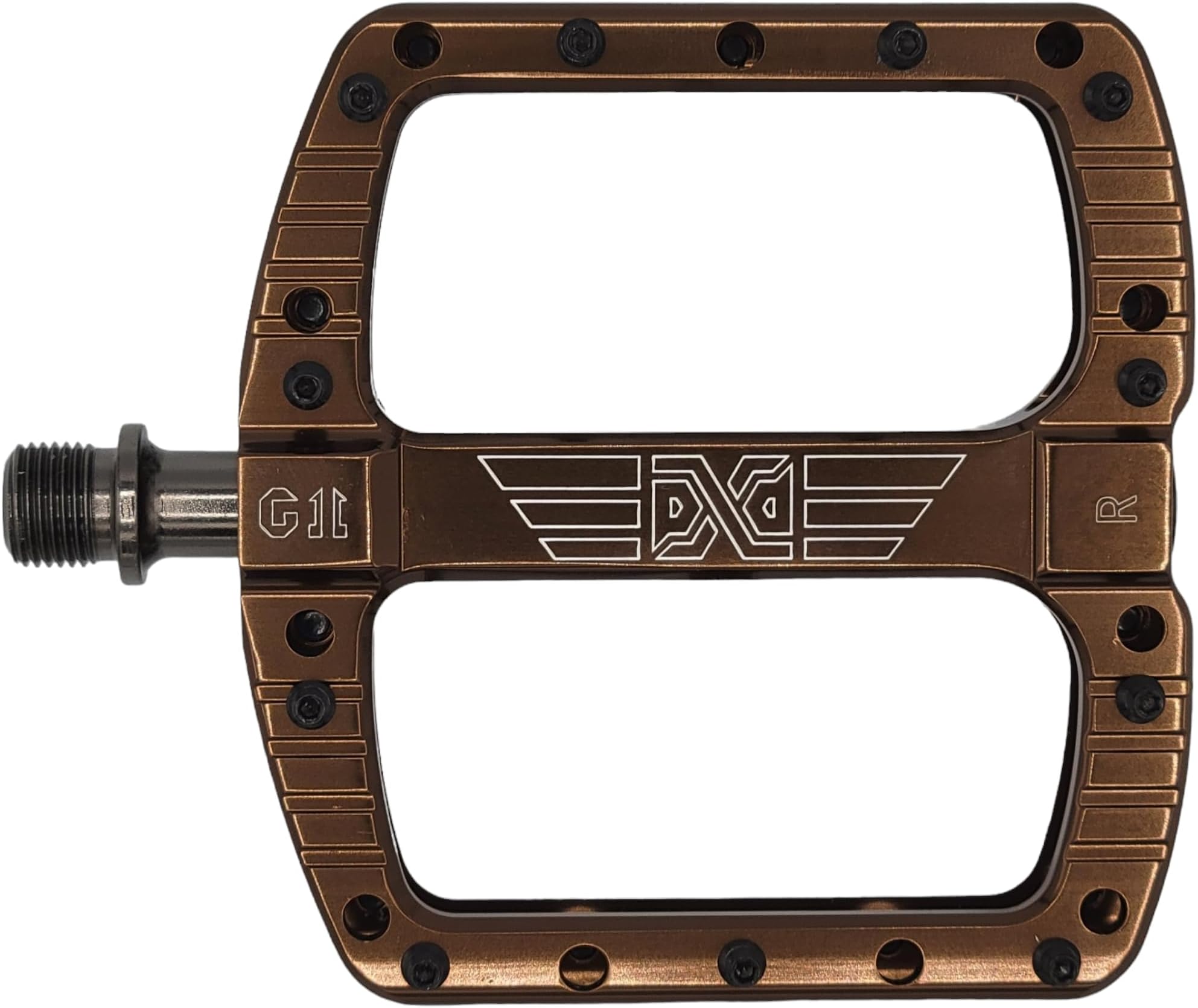 PDX G11 Mountain Bike Pedal MTB Pedal Large Concave Platform Machined Aluminum Polished Bicycle Non-Slip Pedals 9/16 Chromoly Spindle Smooth Ball Bearings